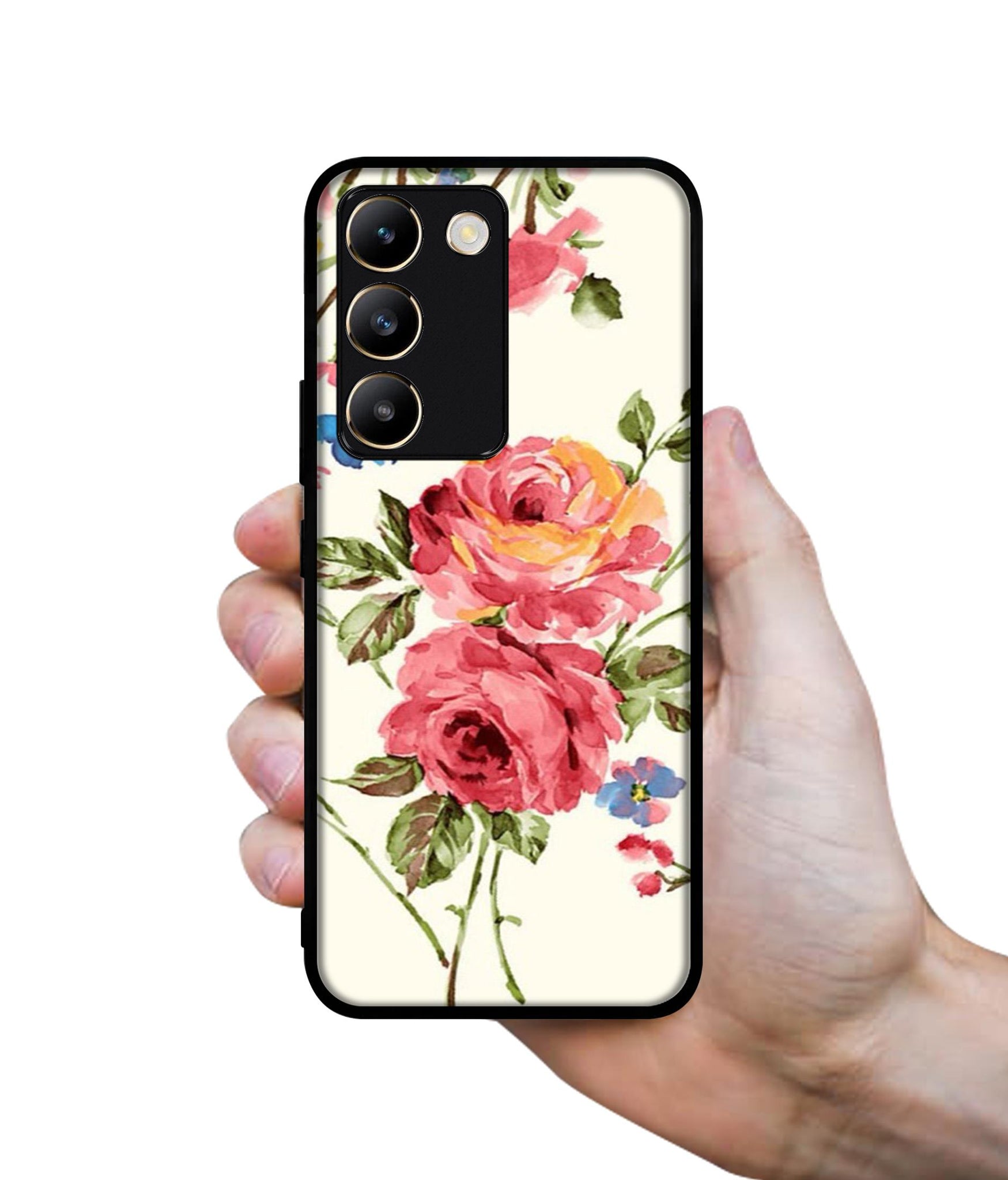 Vintage Painting Flower Design Designer 2D Printed Back Case Cover for Vivo Y200e 5G / T3 5G