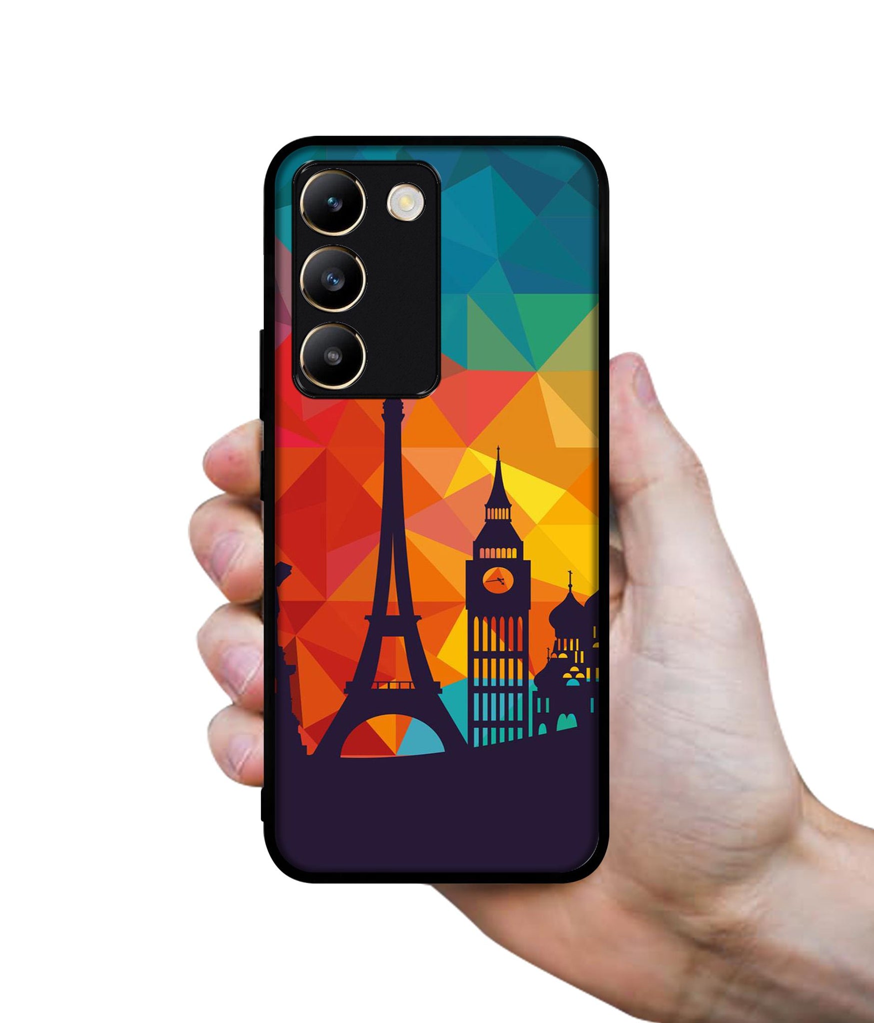 Colored Paris Design Designer 2D Printed Back Case Cover for Vivo Y200e 5G / T3 5G