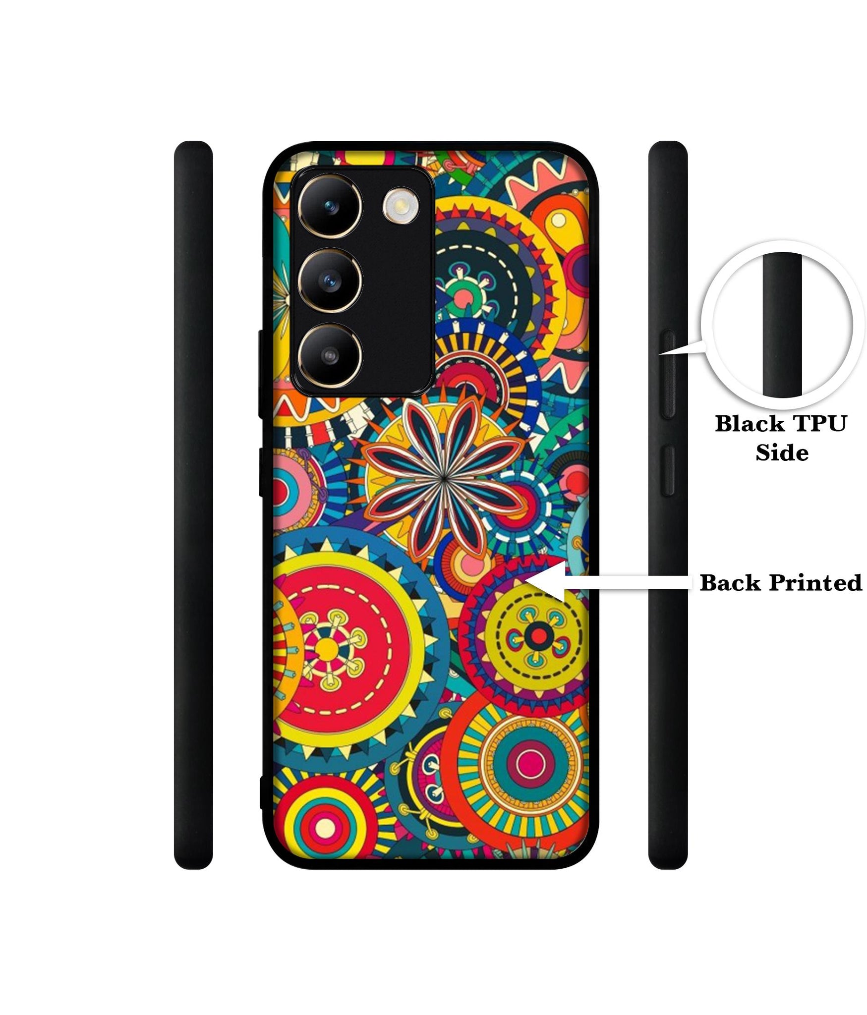 Ring Pattern Print Design Designer 2D Printed Back Case Cover for Vivo Y200e 5G / T3 5G