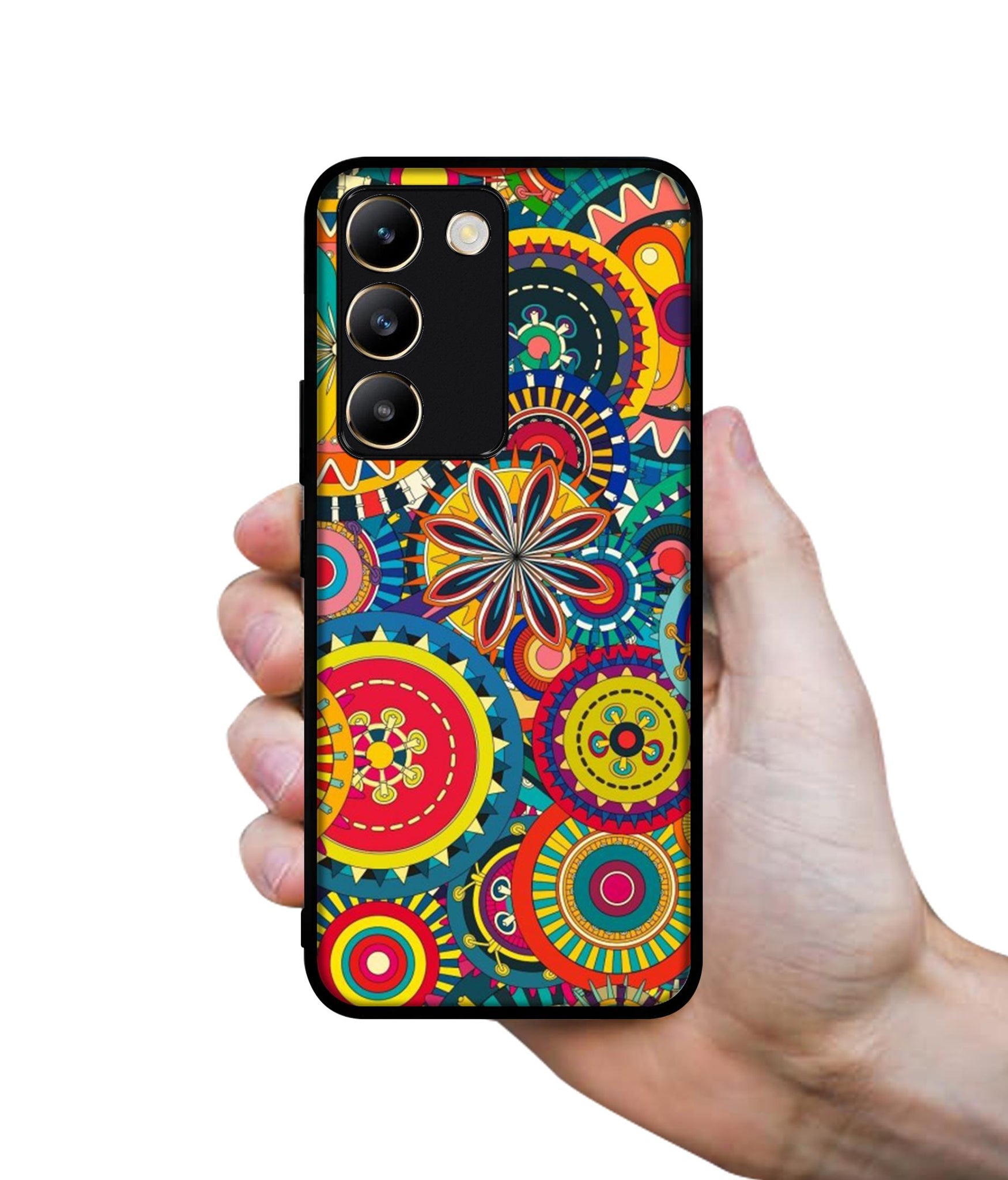 Ring Pattern Print Design Designer 2D Printed Back Case Cover for Vivo Y200e 5G / T3 5G