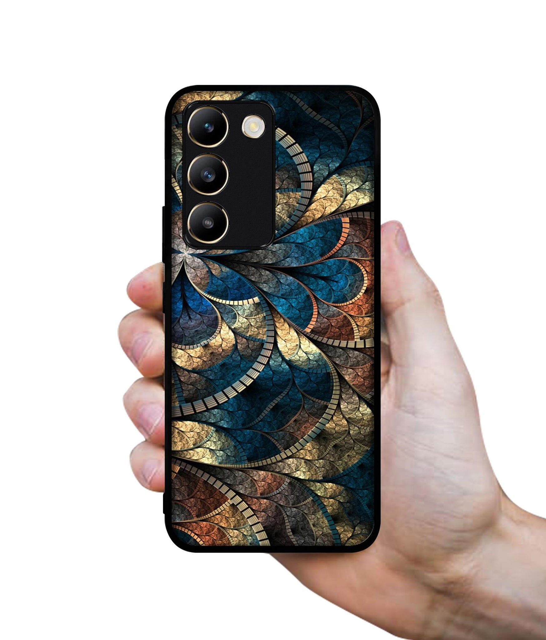 Fractional Pattern Design Designer 2D Printed Back Case Cover for Vivo Y200e 5G / T3 5G