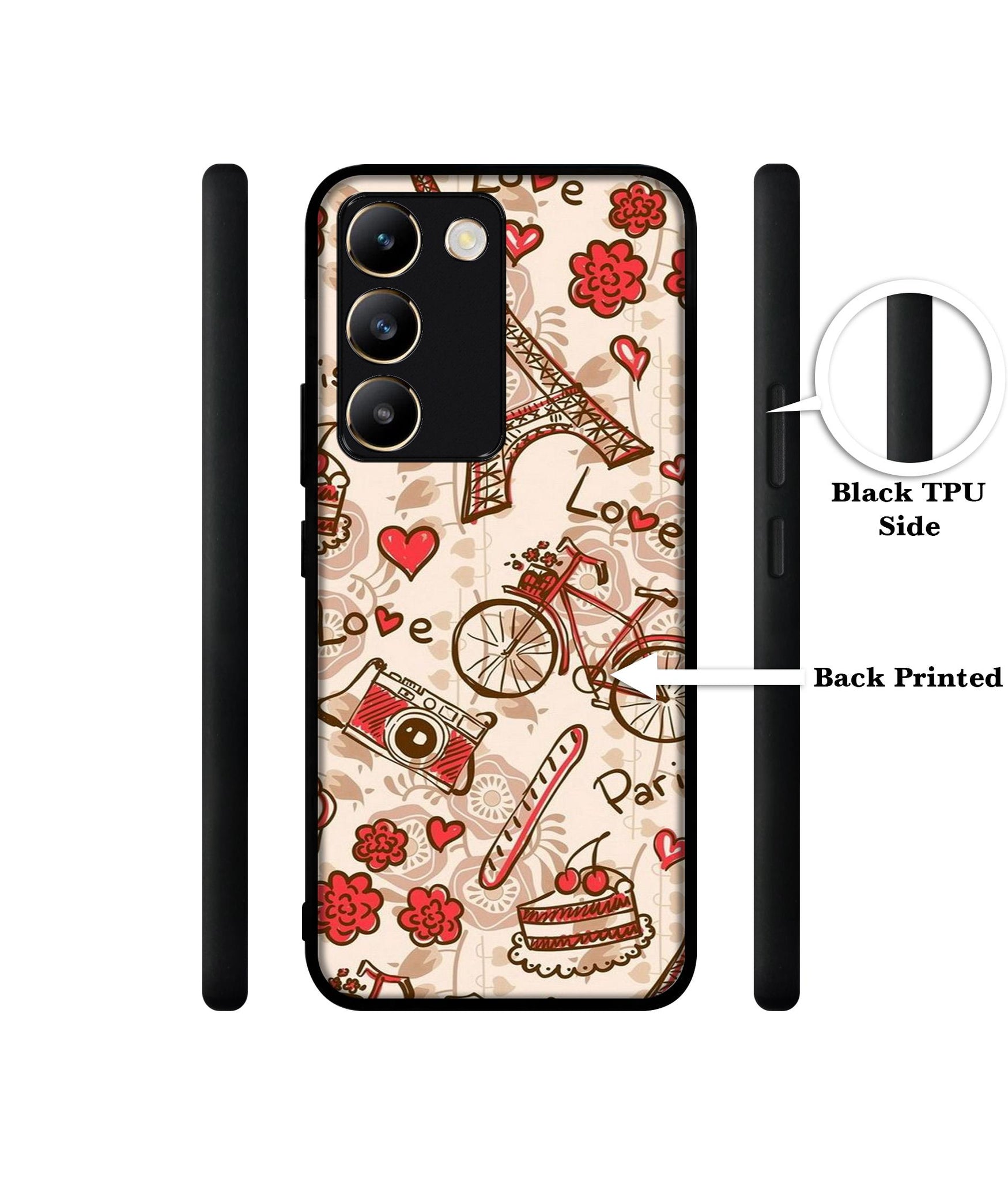 Vintage Paris Design Designer 2D Printed Back Case Cover for Vivo Y200e 5G / T3 5G