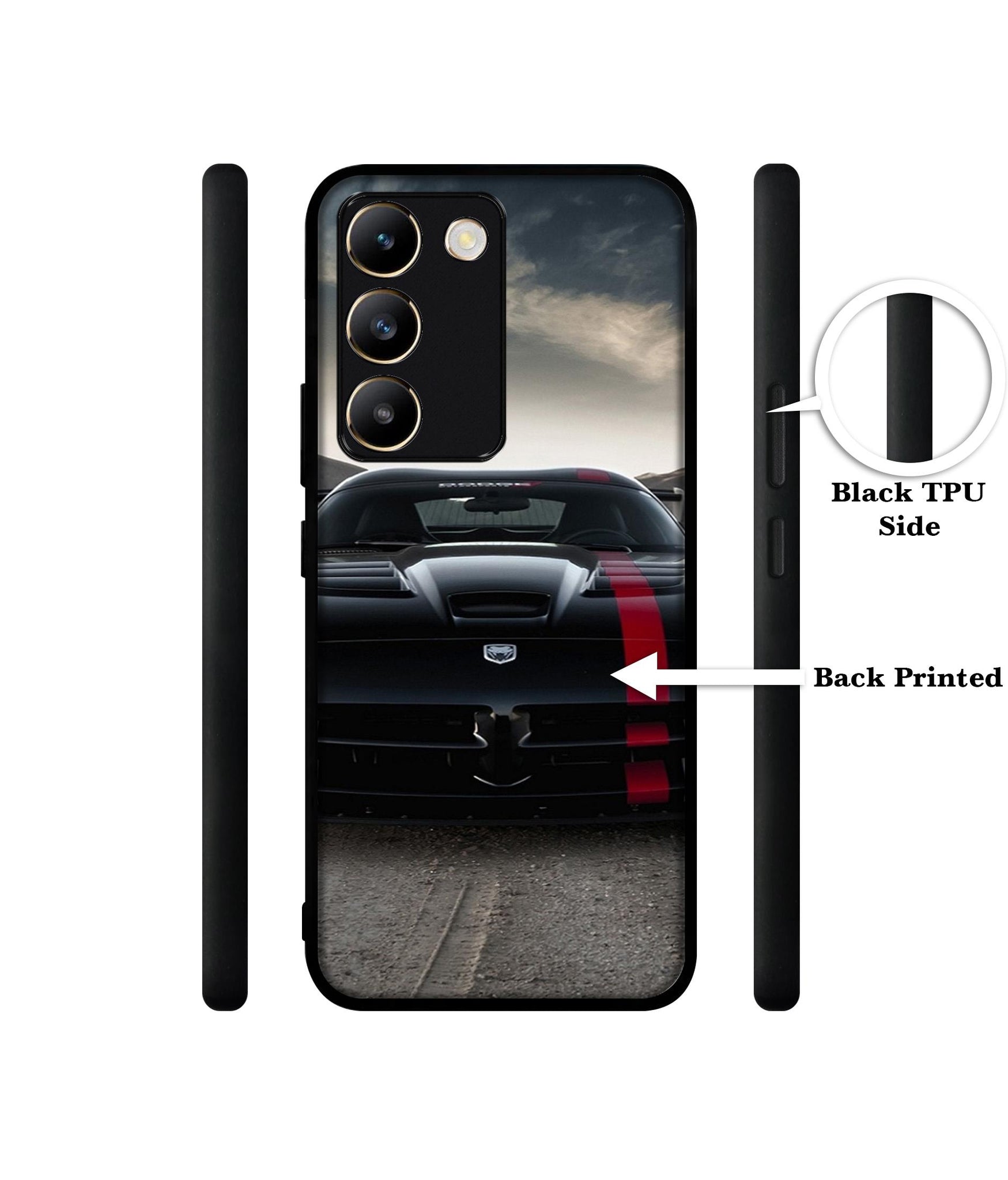 Sports Car Pattern Design Designer 2D Printed Back Case Cover for Vivo Y200e 5G / T3 5G