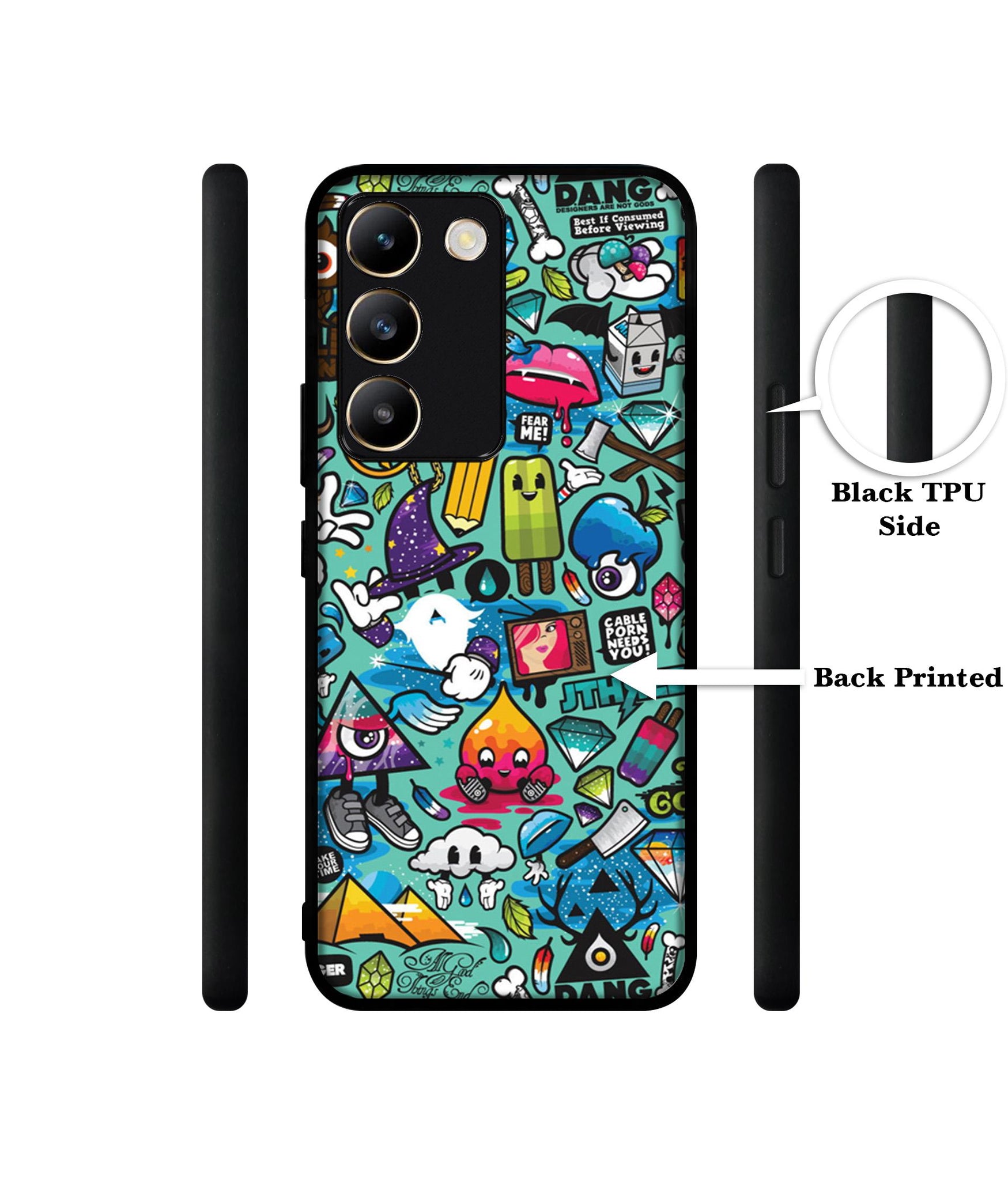 Crazy Design Designer 2D Printed Back Case Cover for Vivo Y200e 5G / T3 5G