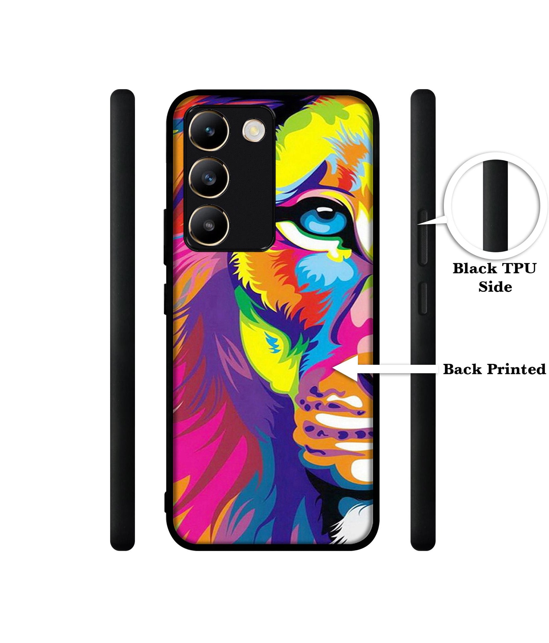 Lion Design Designer 2D Printed Back Case Cover for Vivo Y200e 5G / T3 5G