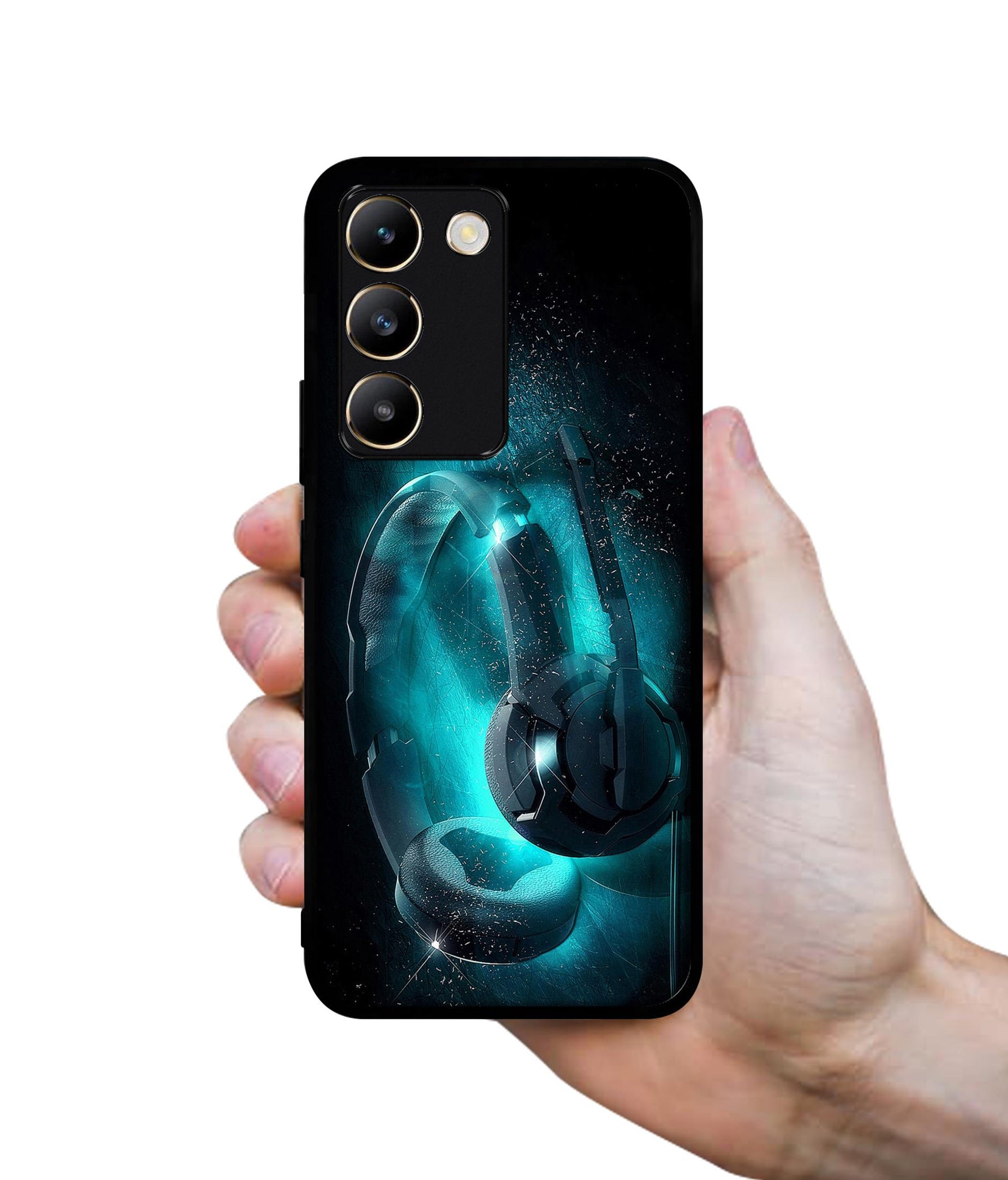 Cool Headphone Design Designer 2D Printed Back Case Cover for Vivo Y200e 5G / T3 5G