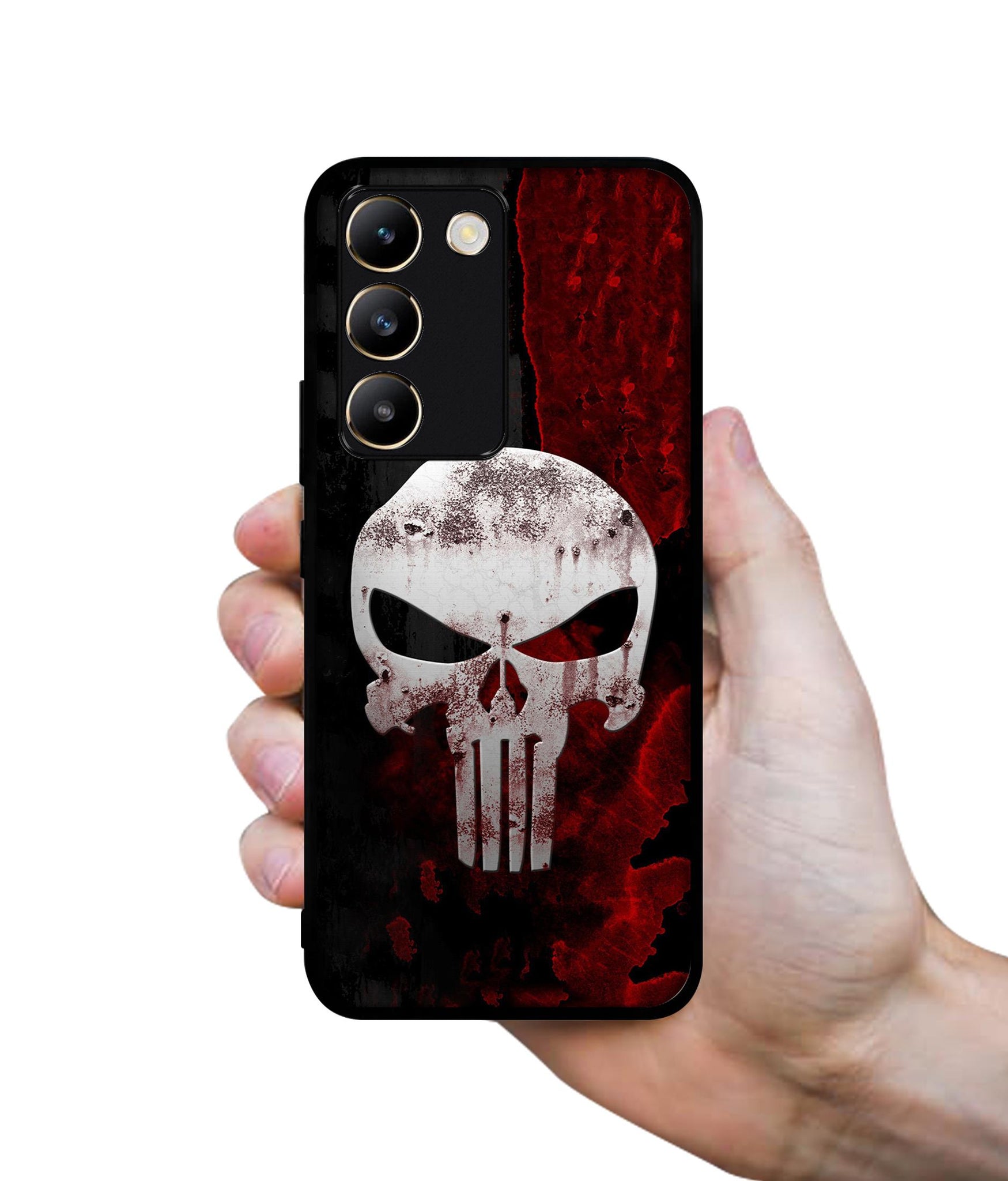 Punisher Skull Design Designer 2D Printed Back Case Cover for Vivo Y200e 5G / T3 5G