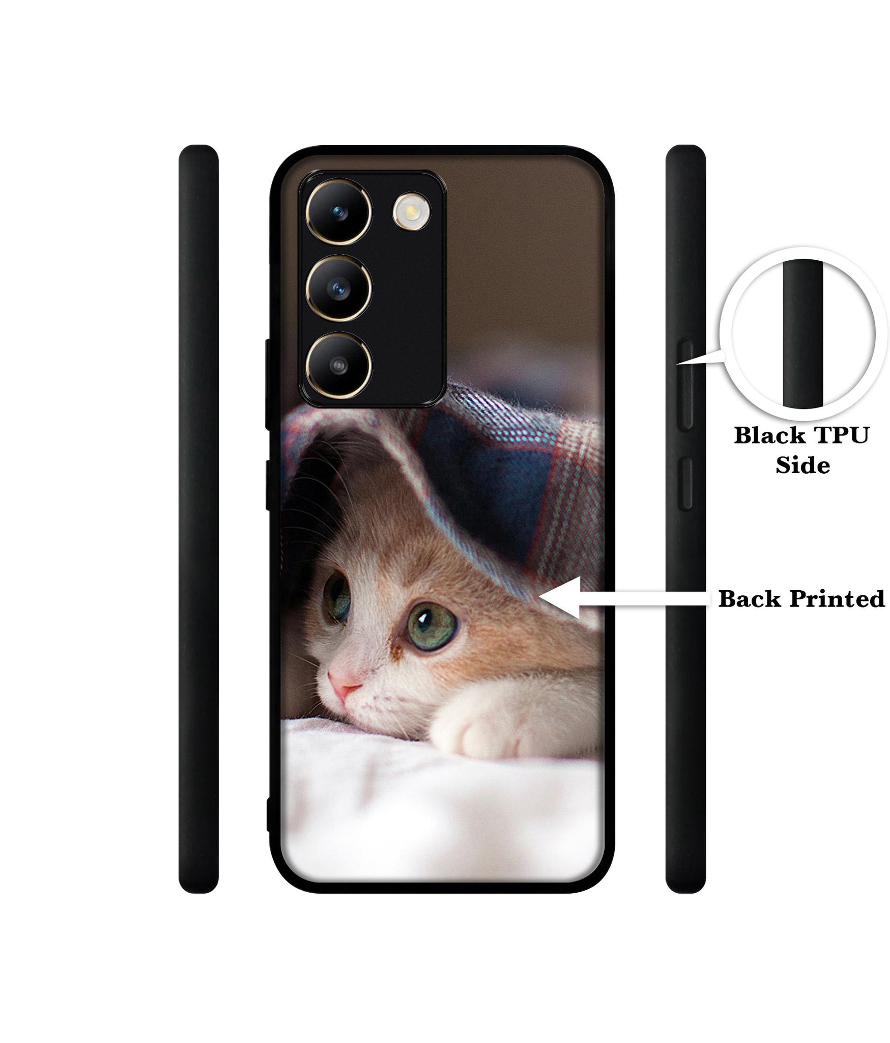 Sleepy Kitten Design Designer 2D Printed Back Case Cover for Vivo Y200e 5G / T3 5G