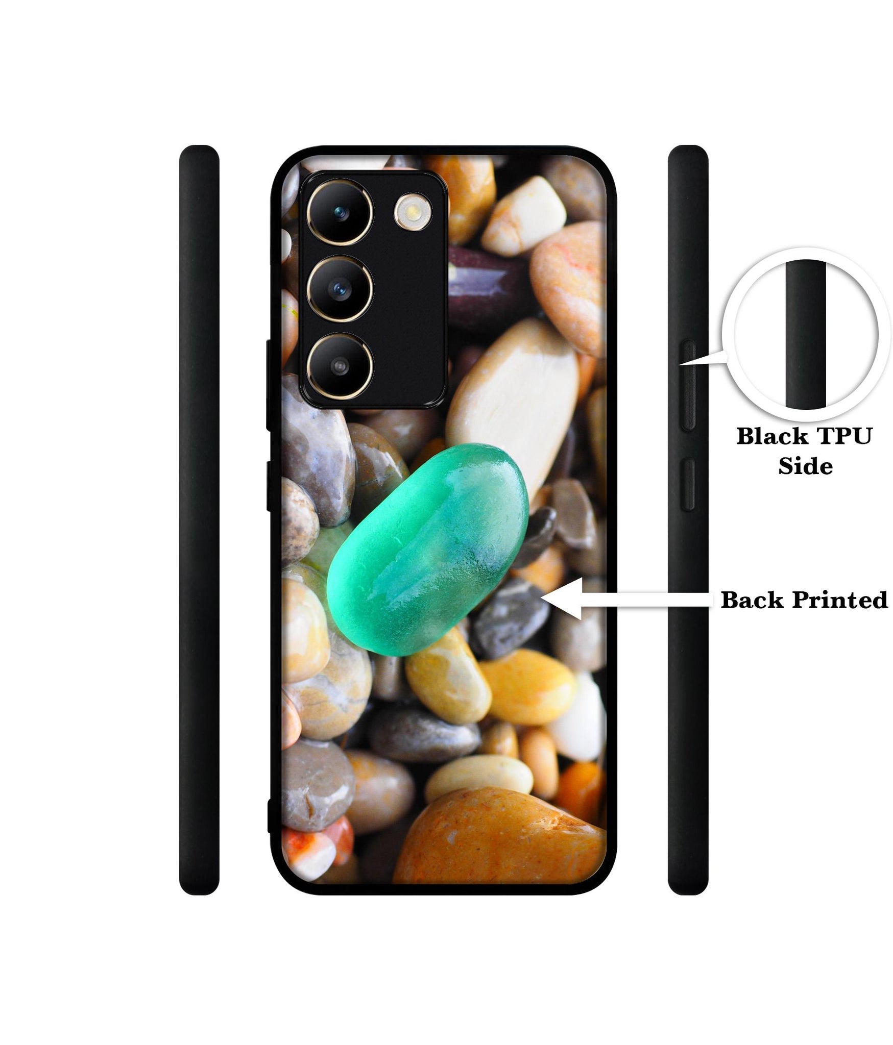 Sea Stones Design Designer 2D Printed Back Case Cover for Vivo Y200e 5G / T3 5G