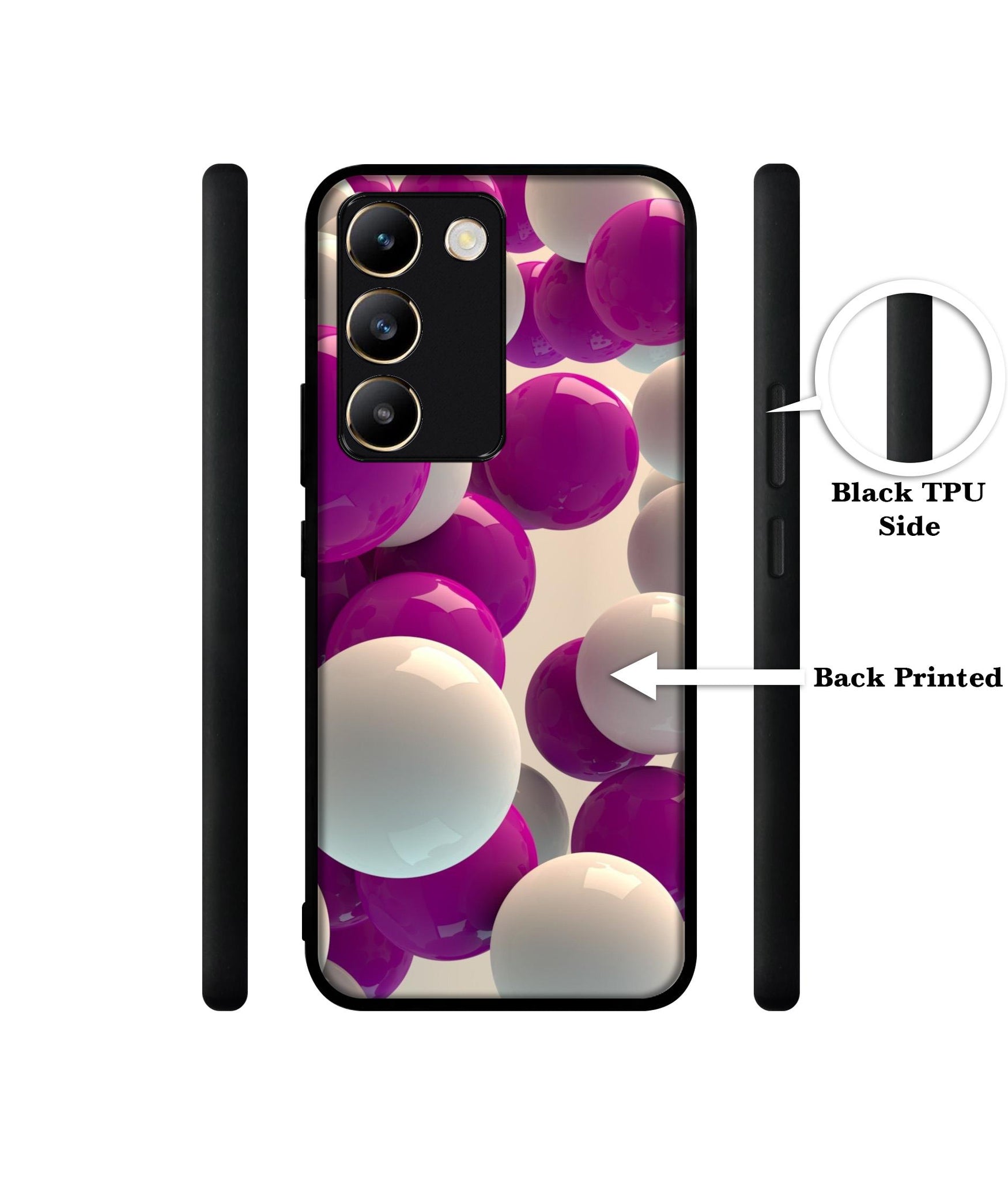 3D Balloons Design Designer 2D Printed Back Case Cover for Vivo Y200e 5G / T3 5G