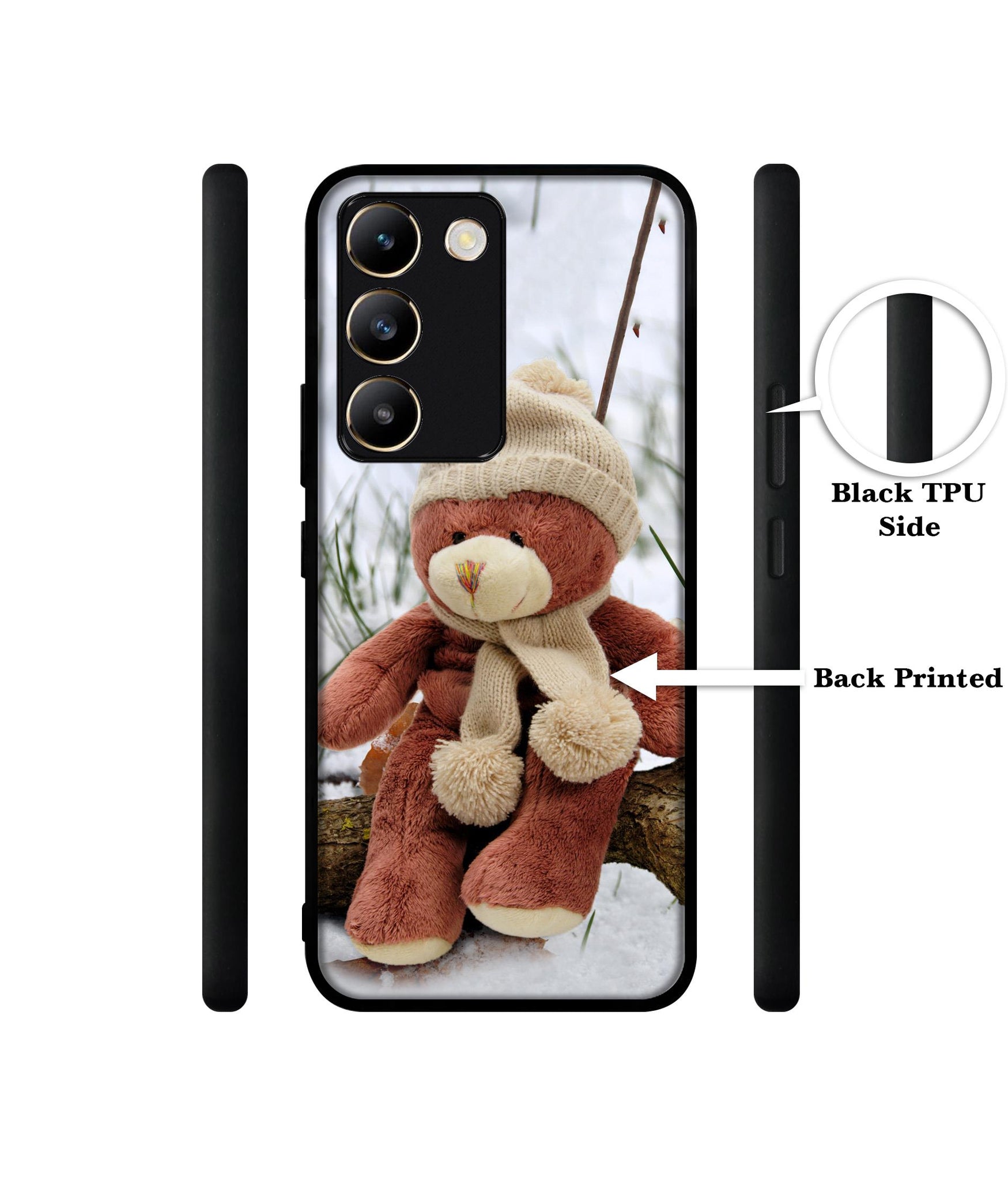 Woolen Bear Design Designer 2D Printed Back Case Cover for Vivo Y200e 5G / T3 5G