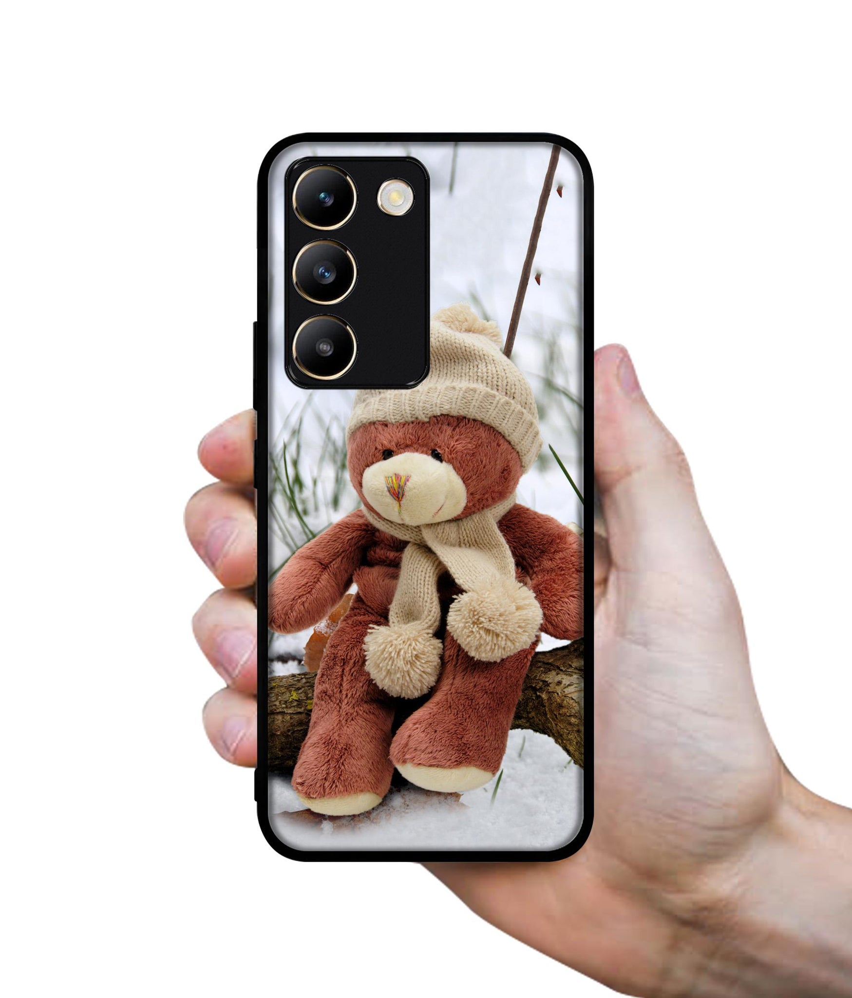 Woolen Bear Design Designer 2D Printed Back Case Cover for Vivo Y200e 5G / T3 5G