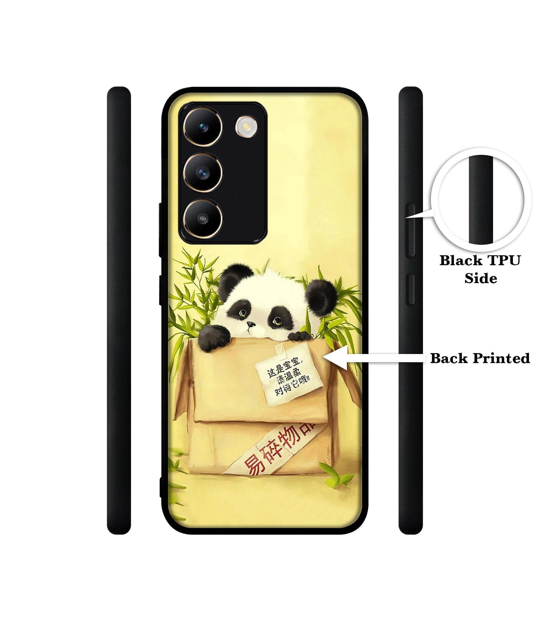 Panda In Box Design Designer 2D Printed Back Case Cover for Vivo Y200e 5G / T3 5G