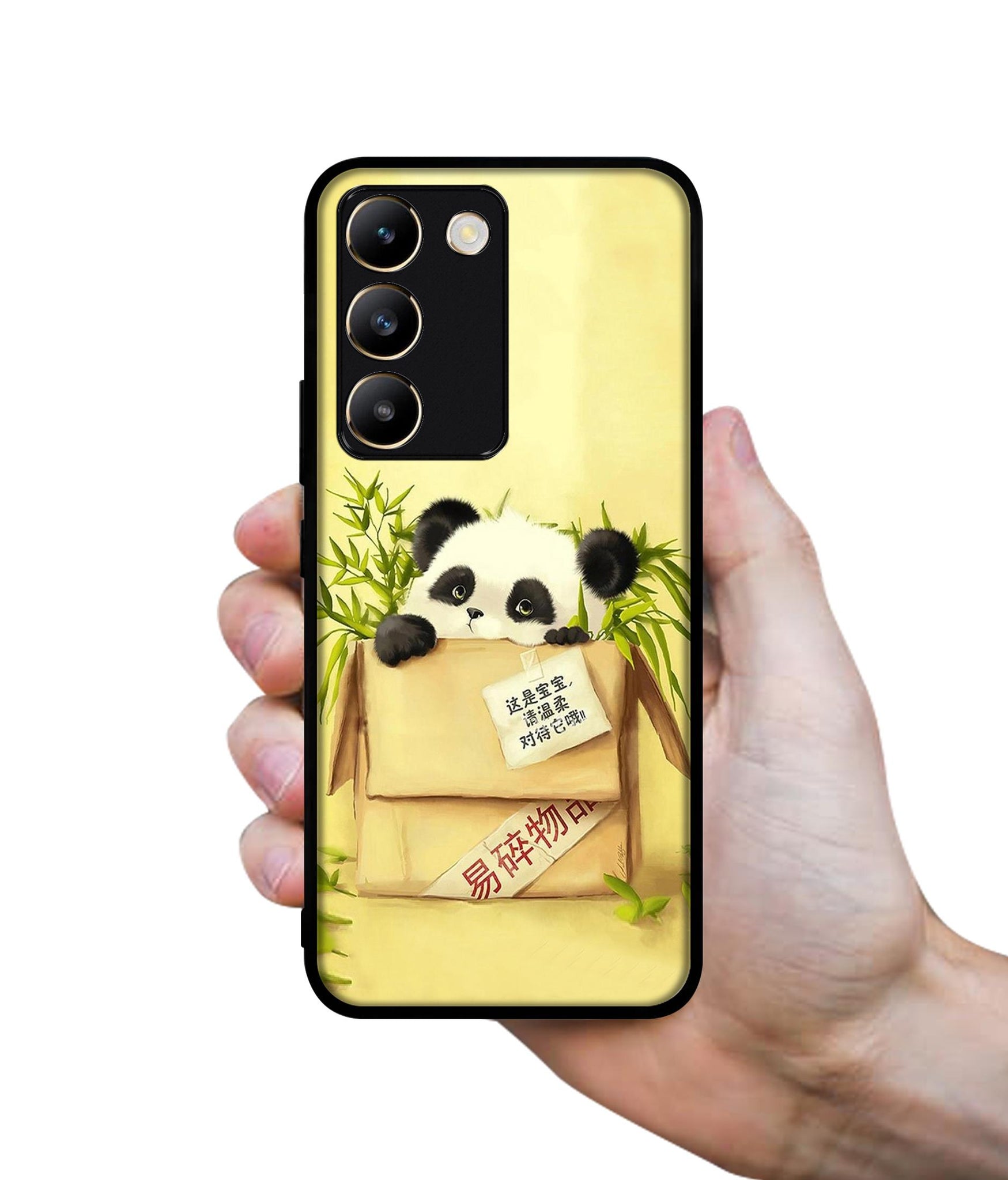 Panda In Box Design Designer 2D Printed Back Case Cover for Vivo Y200e 5G / T3 5G