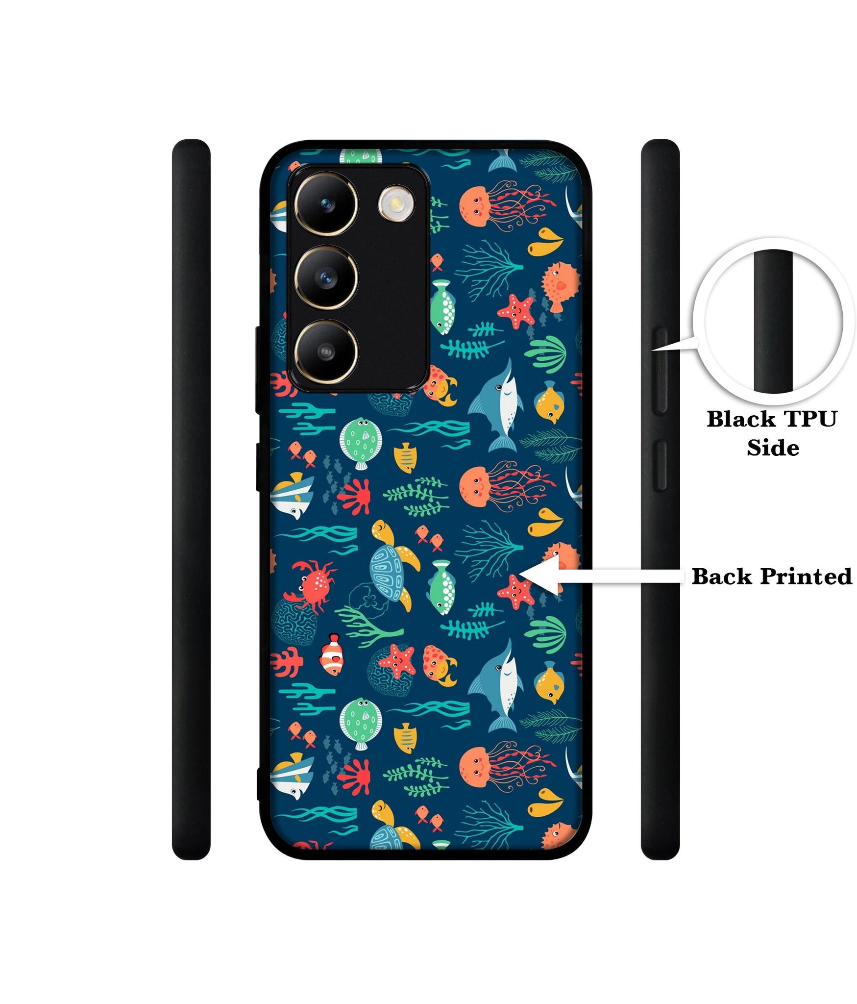 Aquarium Texture Design Designer 2D Printed Back Case Cover for Vivo Y200e 5G / T3 5G