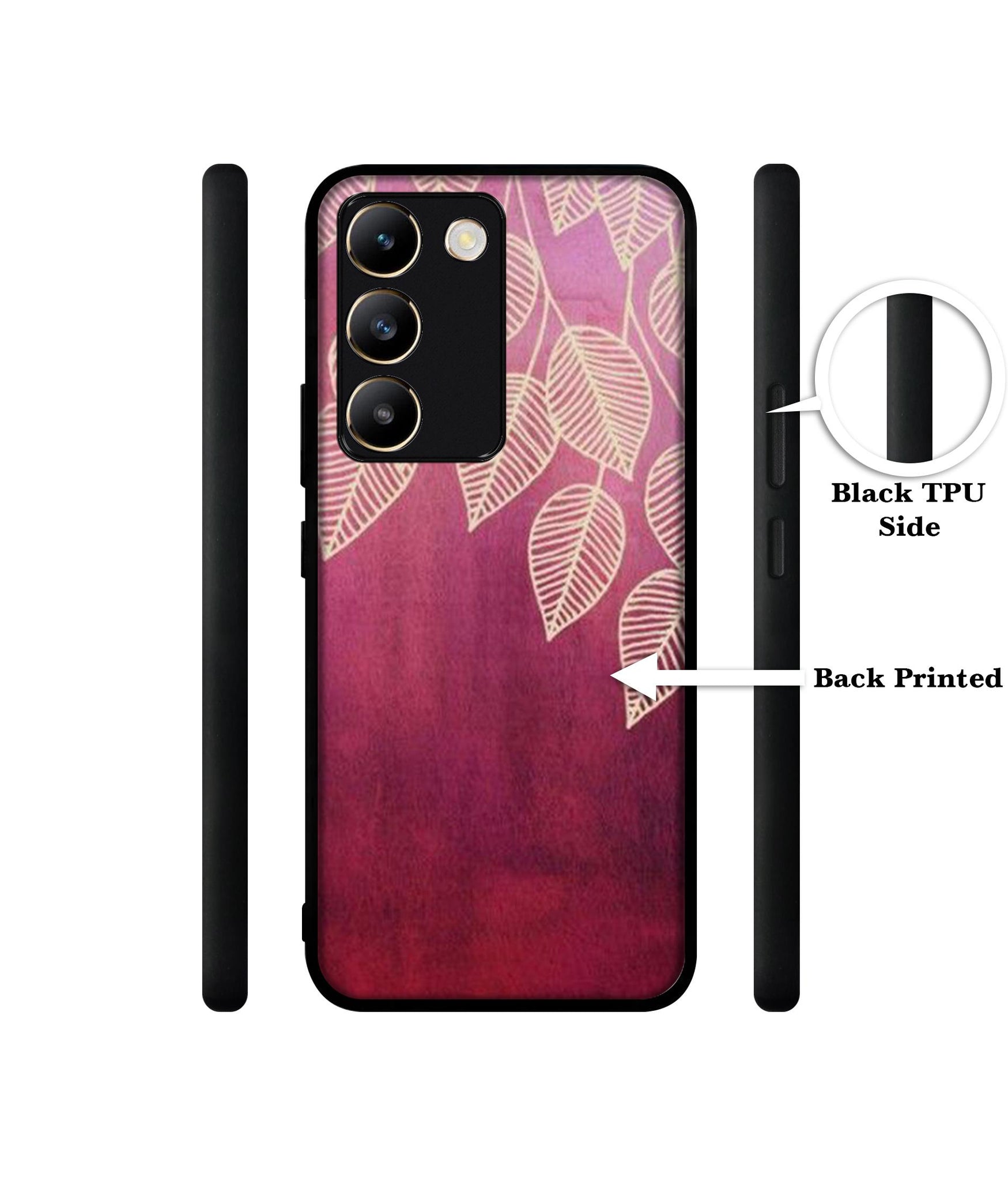 Leaf Pattern Design Designer 2D Printed Back Case Cover for Vivo Y200e 5G / T3 5G