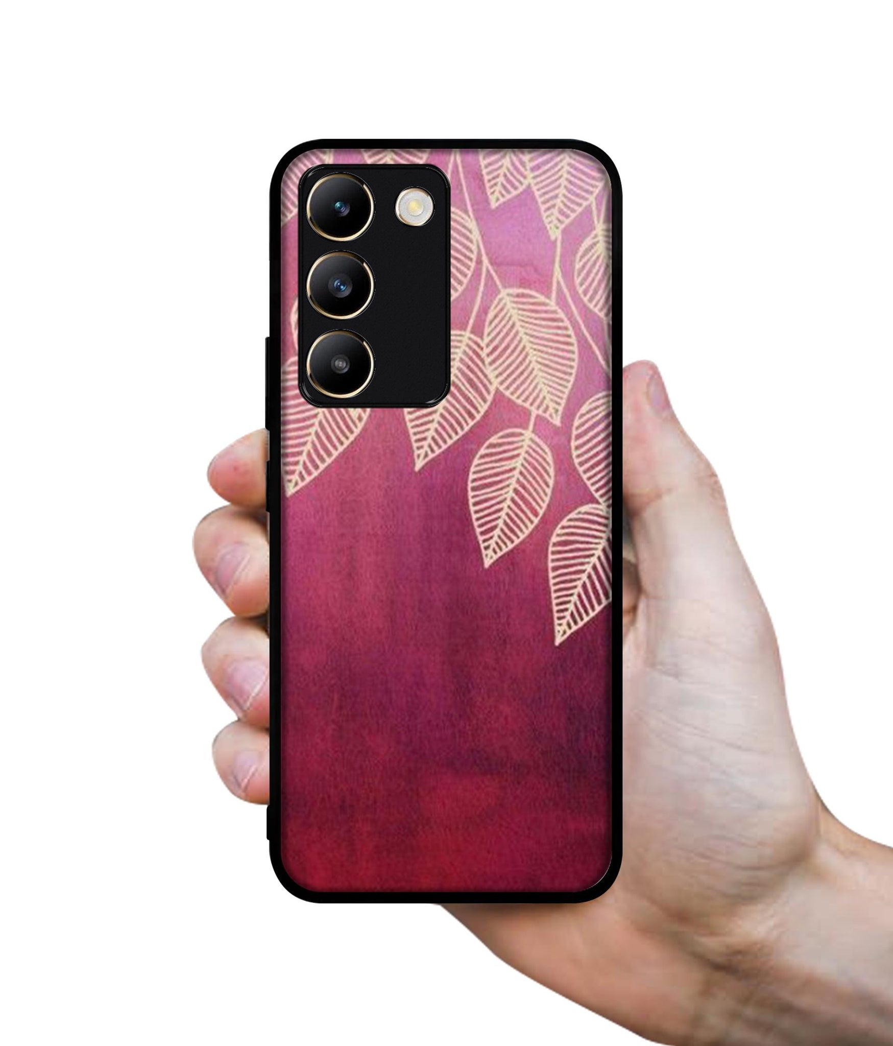 Leaf Pattern Design Designer 2D Printed Back Case Cover for Vivo Y200e 5G / T3 5G