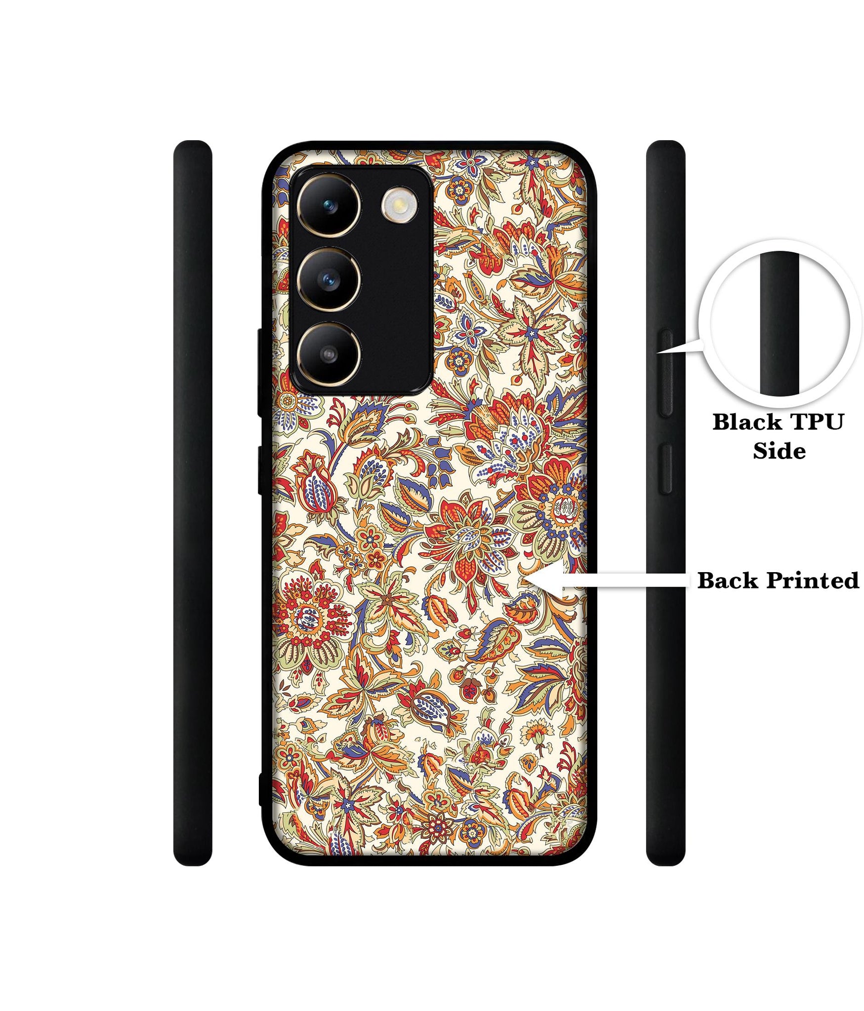 Floral Design Designer 2D Printed Back Case Cover for Vivo Y200e 5G / T3 5G