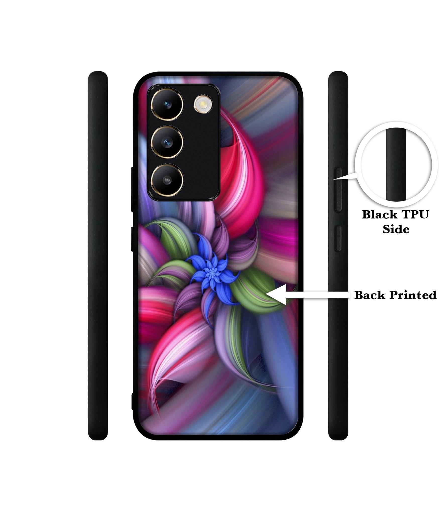 Colorful Flower Design Designer 2D Printed Back Case Cover for Vivo Y200e 5G / T3 5G