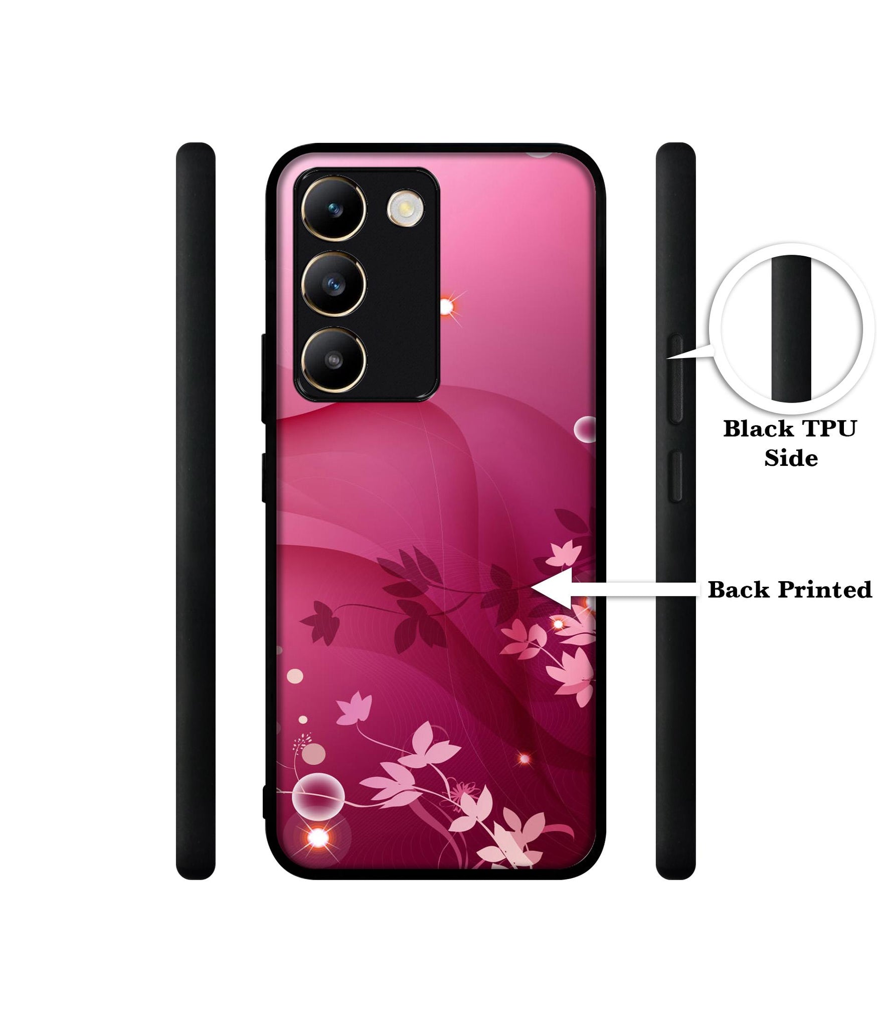Pink Abstract Design Designer 2D Printed Back Case Cover for Vivo Y200e 5G / T3 5G