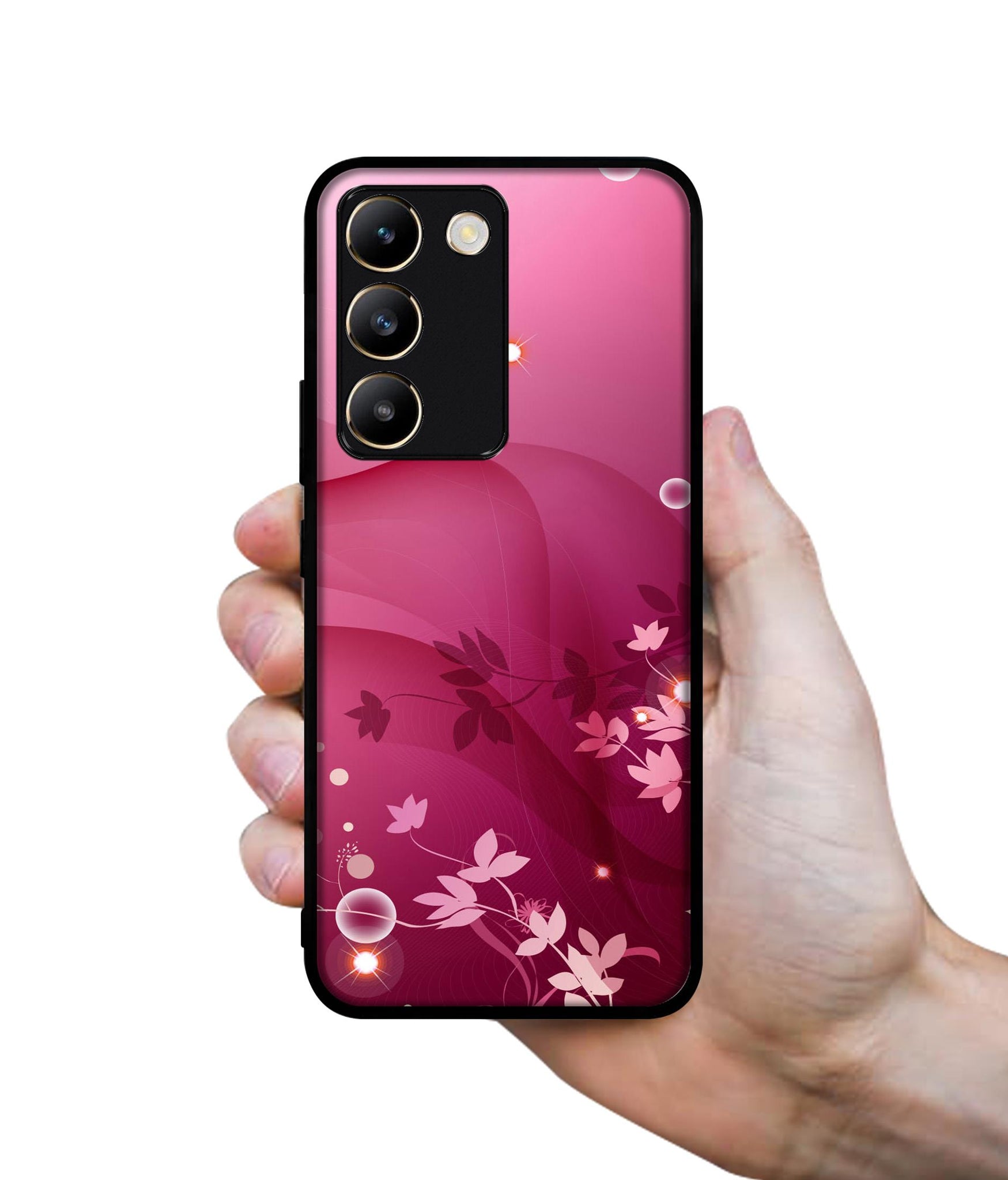 Pink Abstract Design Designer 2D Printed Back Case Cover for Vivo Y200e 5G / T3 5G