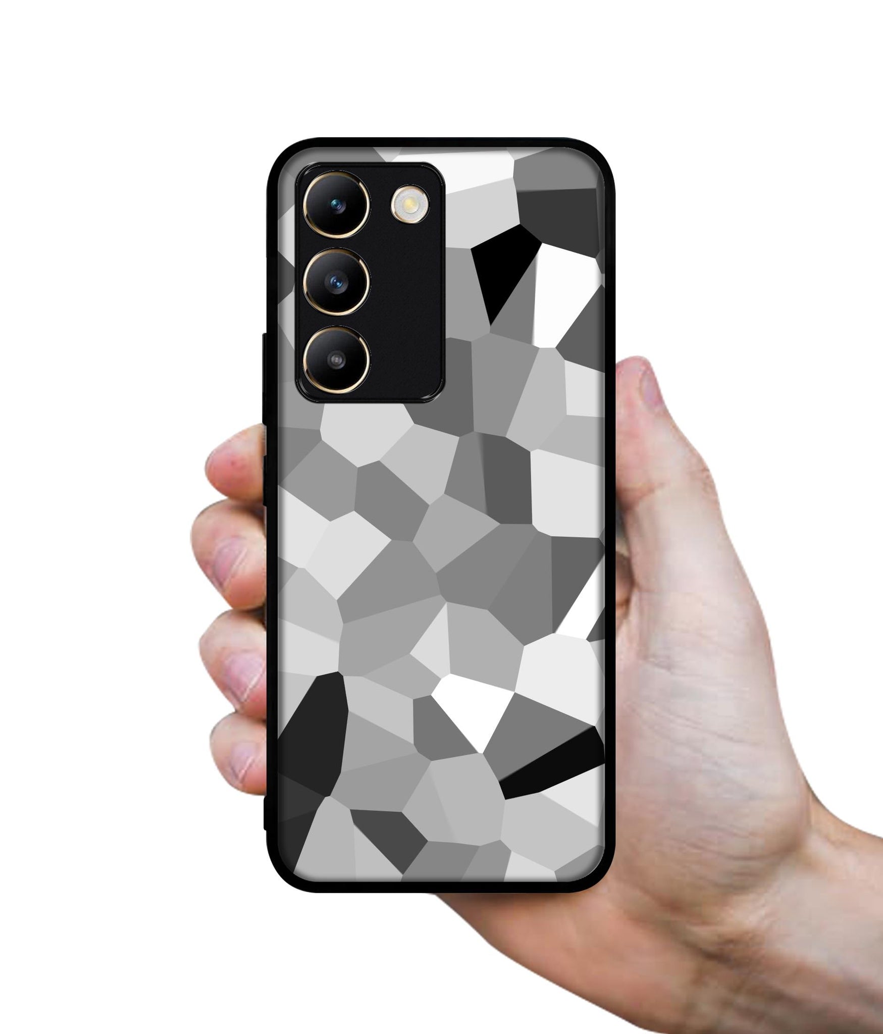 Black & White Mathematical Shape Design Designer 2D Printed Back Case Cover for Vivo Y200e 5G / T3 5G