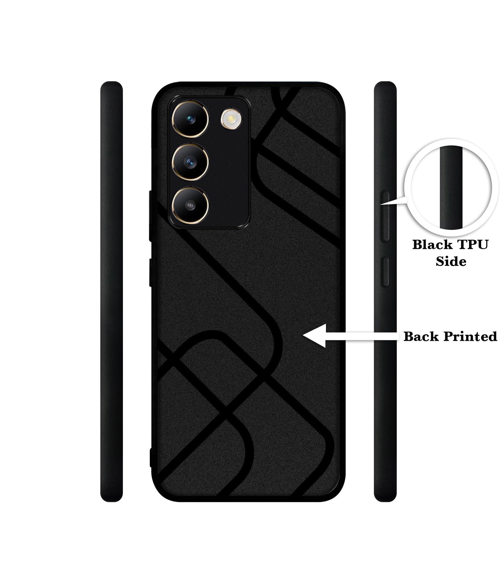 Zig-Zag Black Line Design Designer 2D Printed Back Case Cover for Vivo Y200e 5G / T3 5G