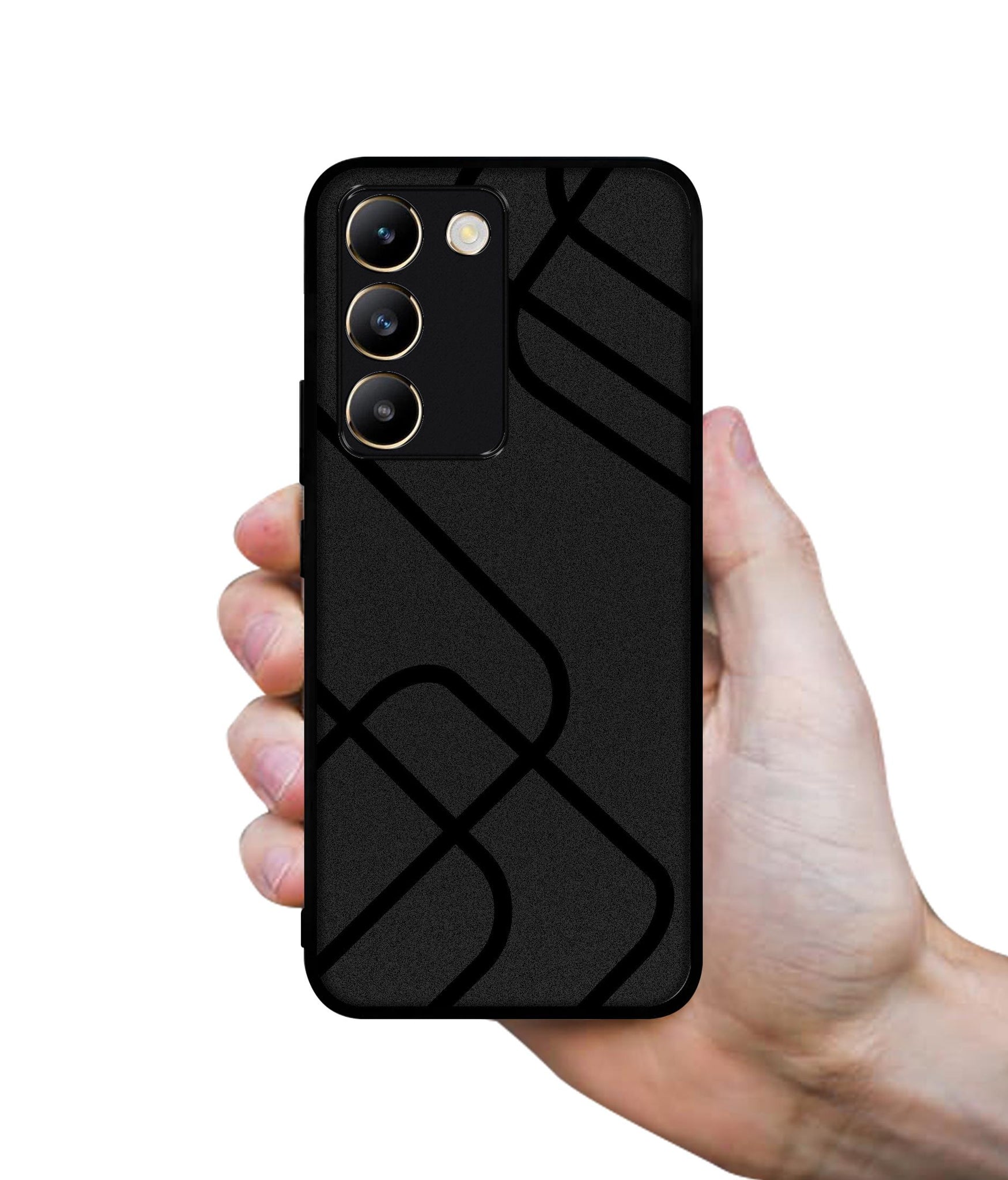 Zig-Zag Black Line Design Designer 2D Printed Back Case Cover for Vivo Y200e 5G / T3 5G