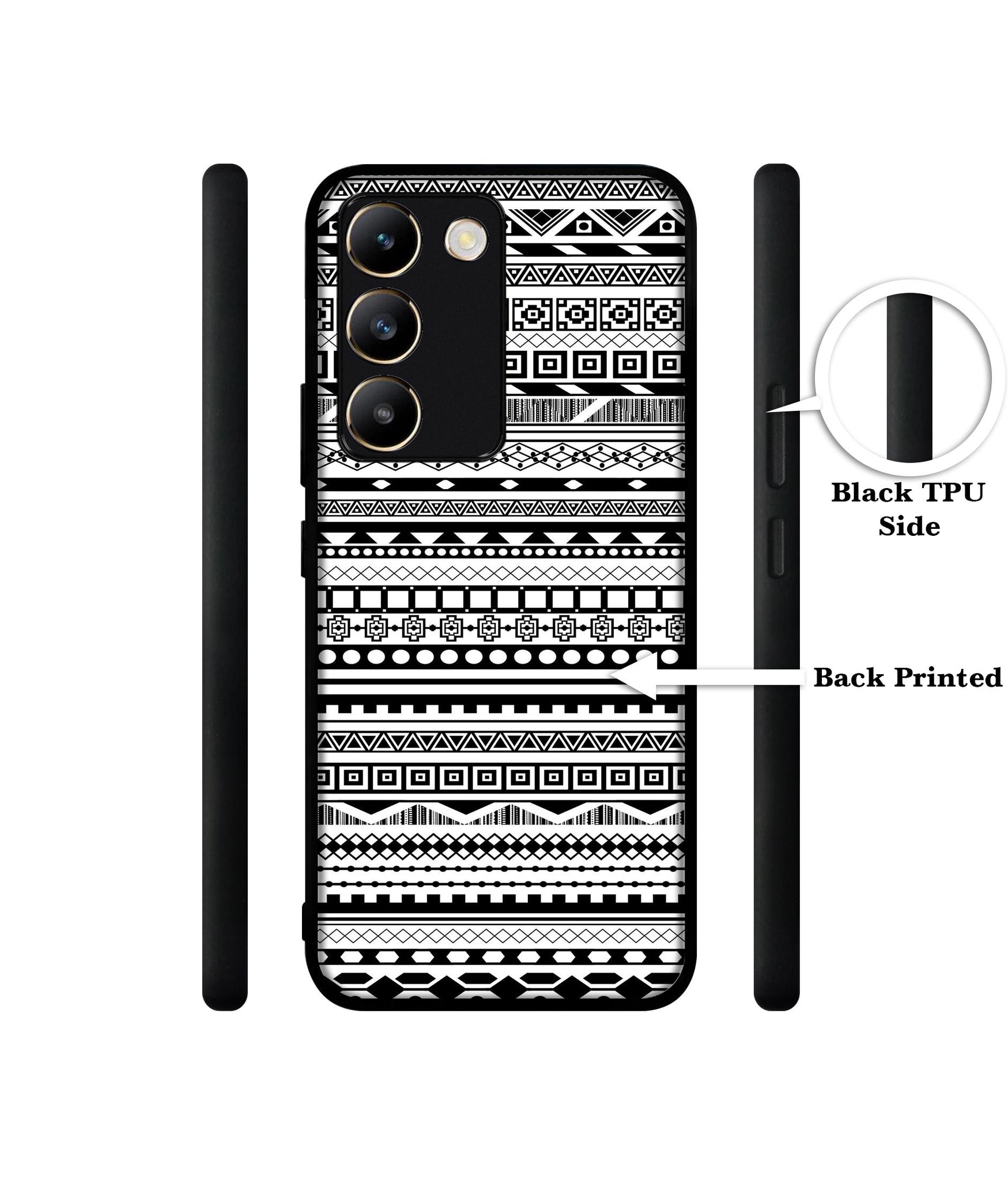 Black & White Patterns Design Designer 2D Printed Back Case Cover for Vivo Y200e 5G / T3 5G