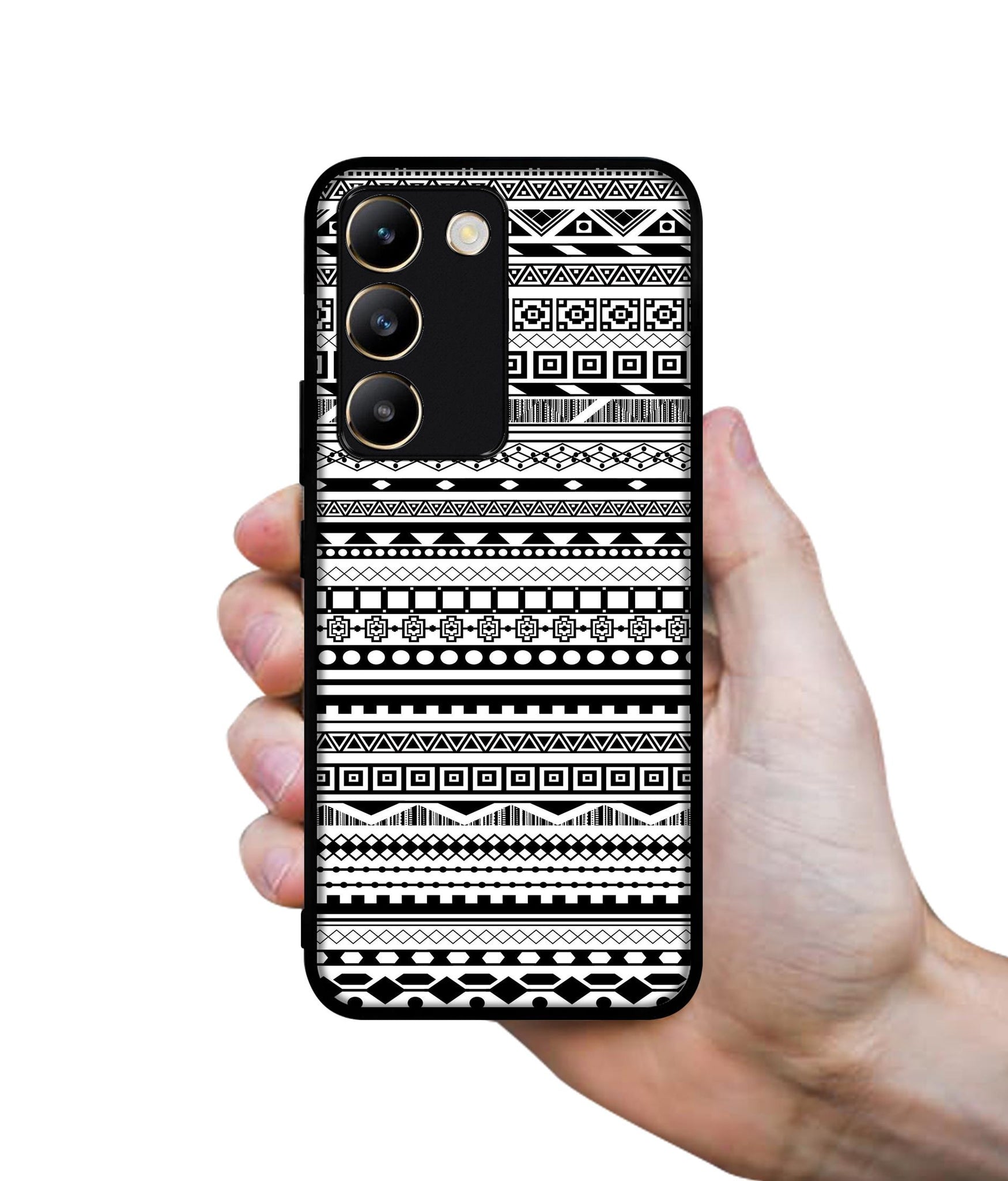 Black & White Patterns Design Designer 2D Printed Back Case Cover for Vivo Y200e 5G / T3 5G