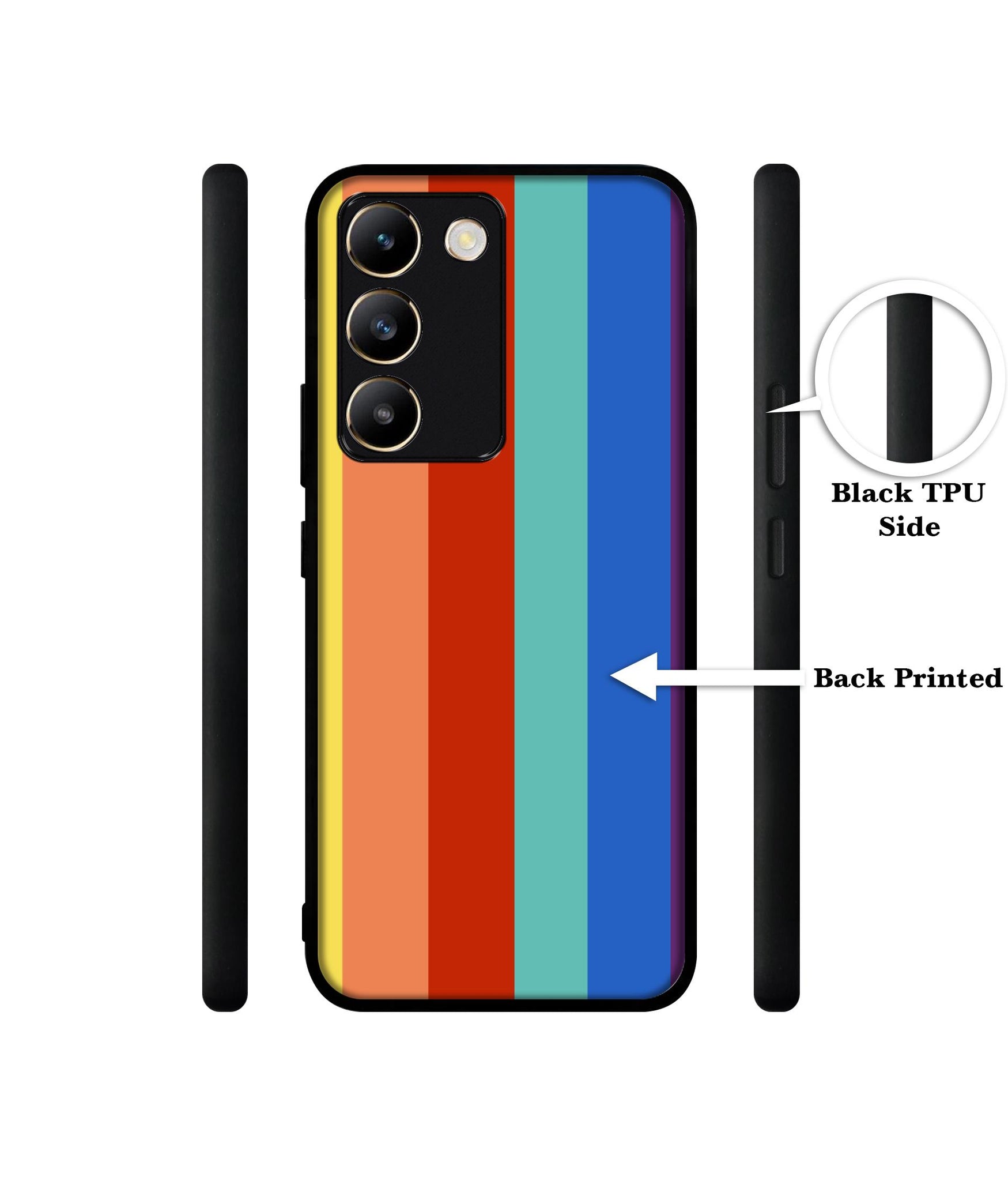 Rainbow Colors Design Designer 2D Printed Back Case Cover for Vivo Y200e 5G / T3 5G