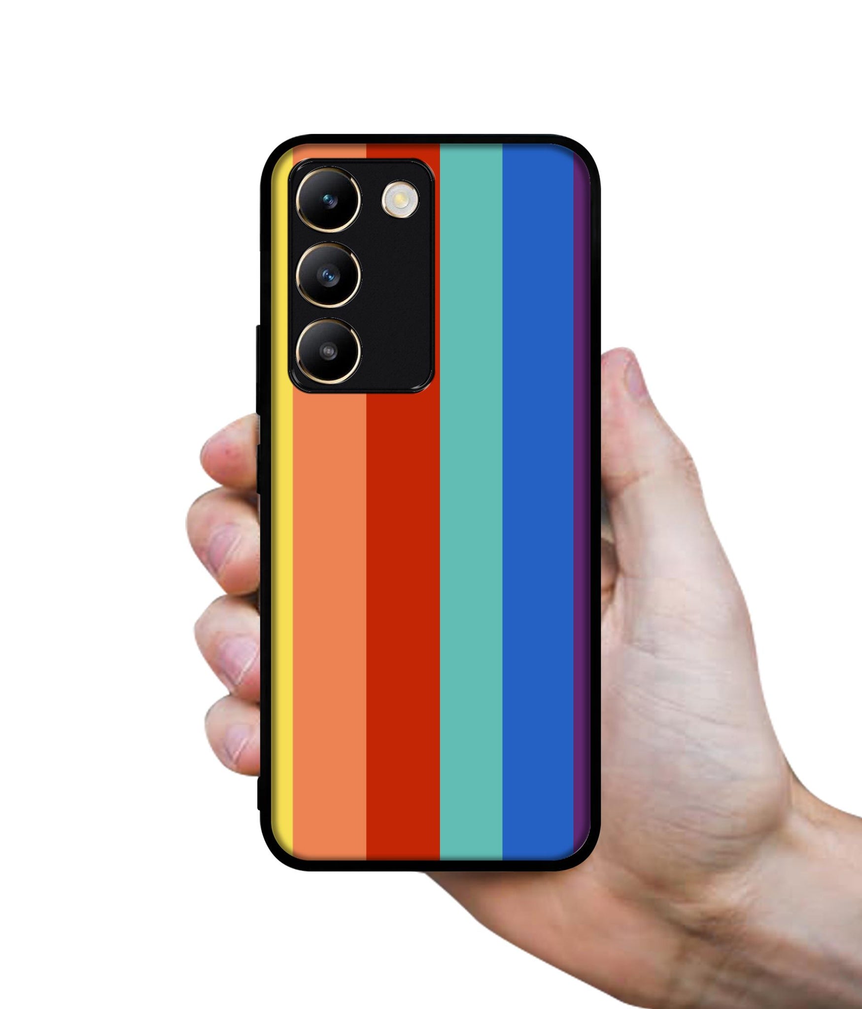 Rainbow Colors Design Designer 2D Printed Back Case Cover for Vivo Y200e 5G / T3 5G