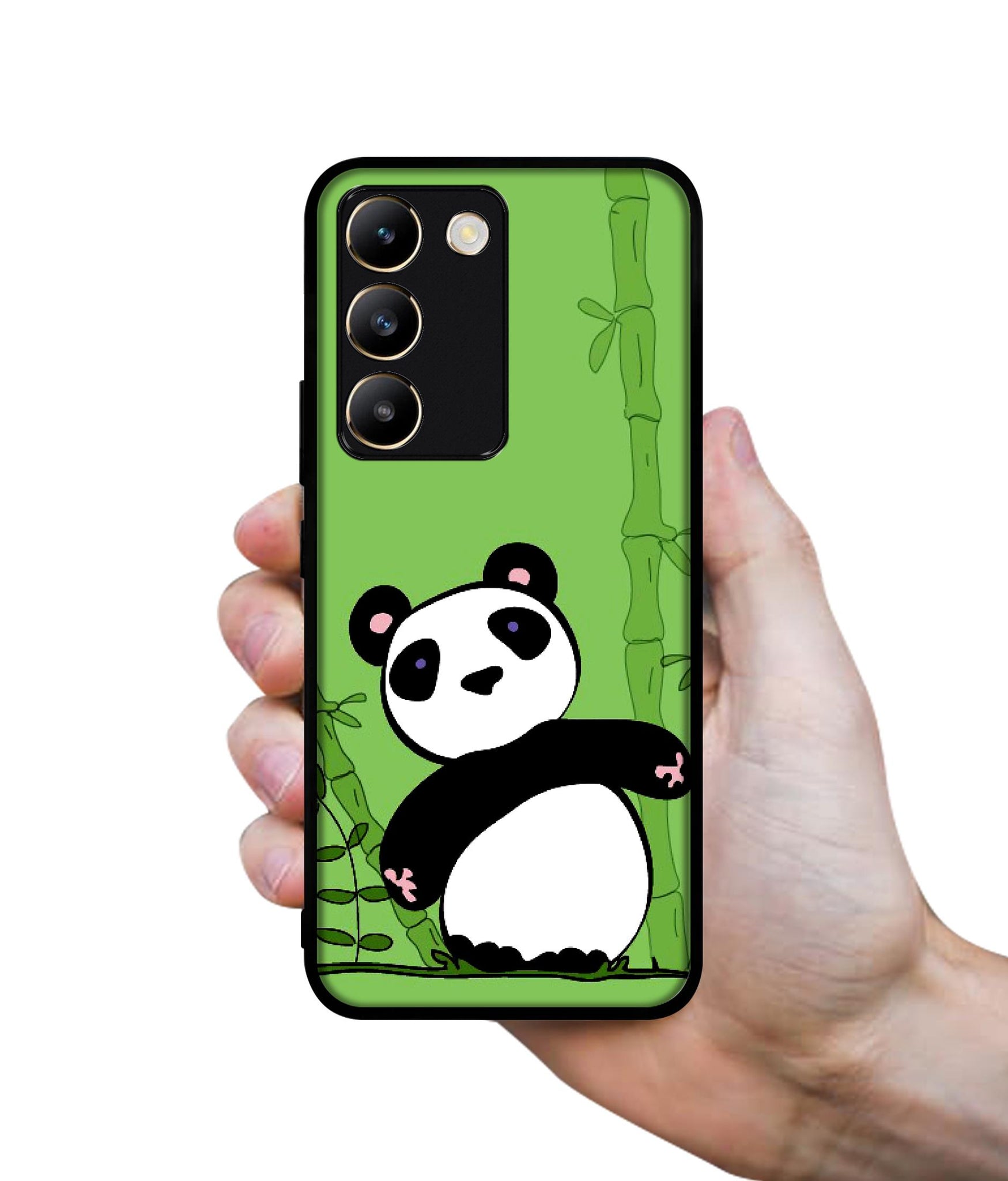 Panda with Bamboo Design Designer 2D Printed Back Case Cover for Vivo Y200e 5G / T3 5G