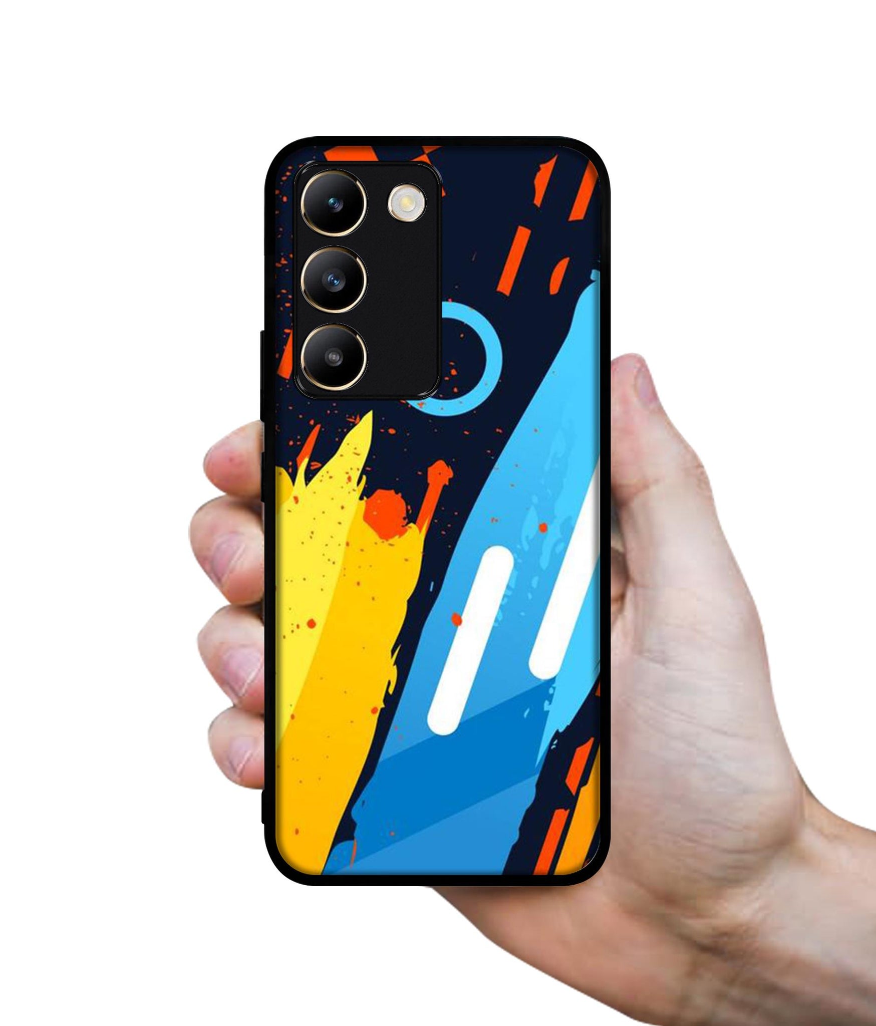 Abstract Stripes Geometric Figures Design Designer 2D Printed Back Case Cover for Vivo Y200e 5G / T3 5G