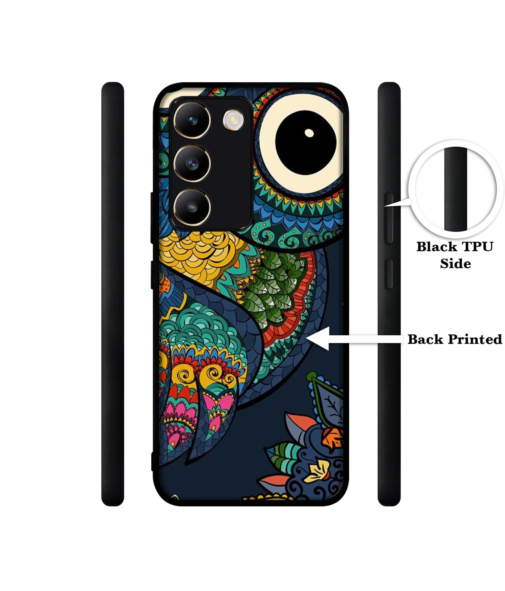 Owl Illustration Design Designer 2D Printed Back Case Cover for Vivo Y200e 5G / T3 5G