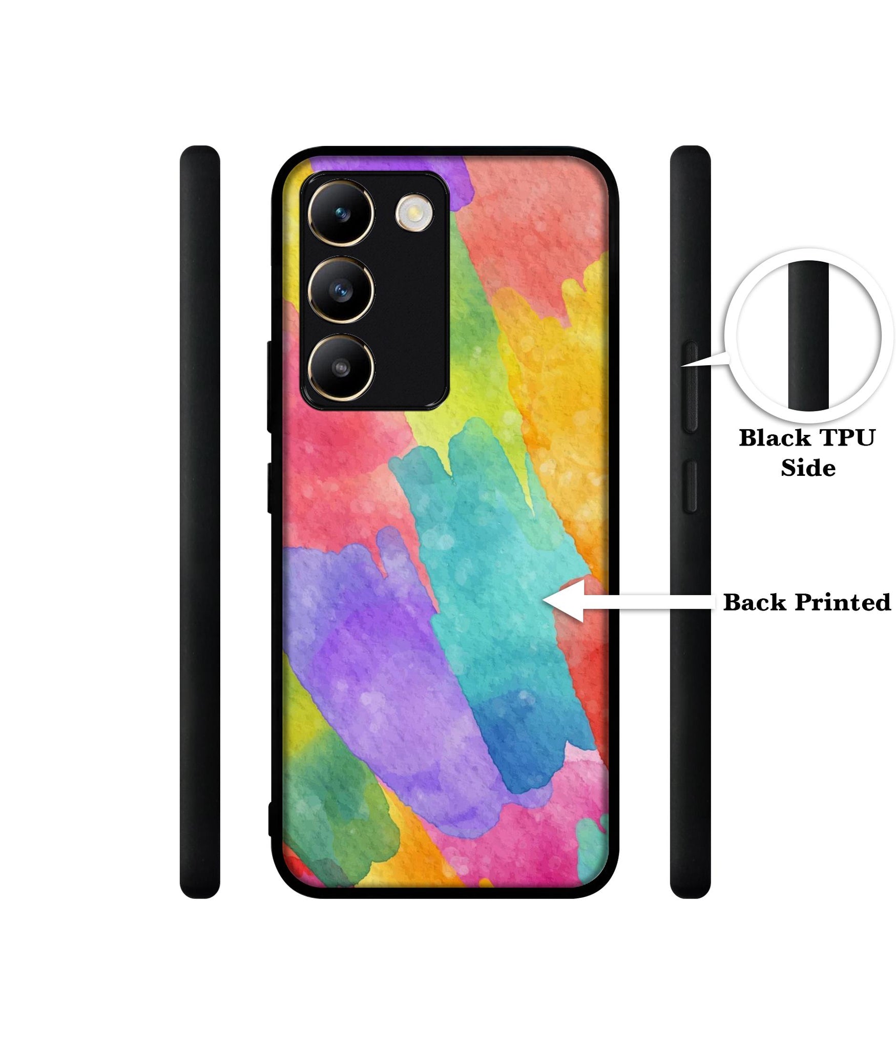 Water Paint Colorful Abstract Design Designer 2D Printed Back Case Cover for Vivo Y200e 5G / T3 5G