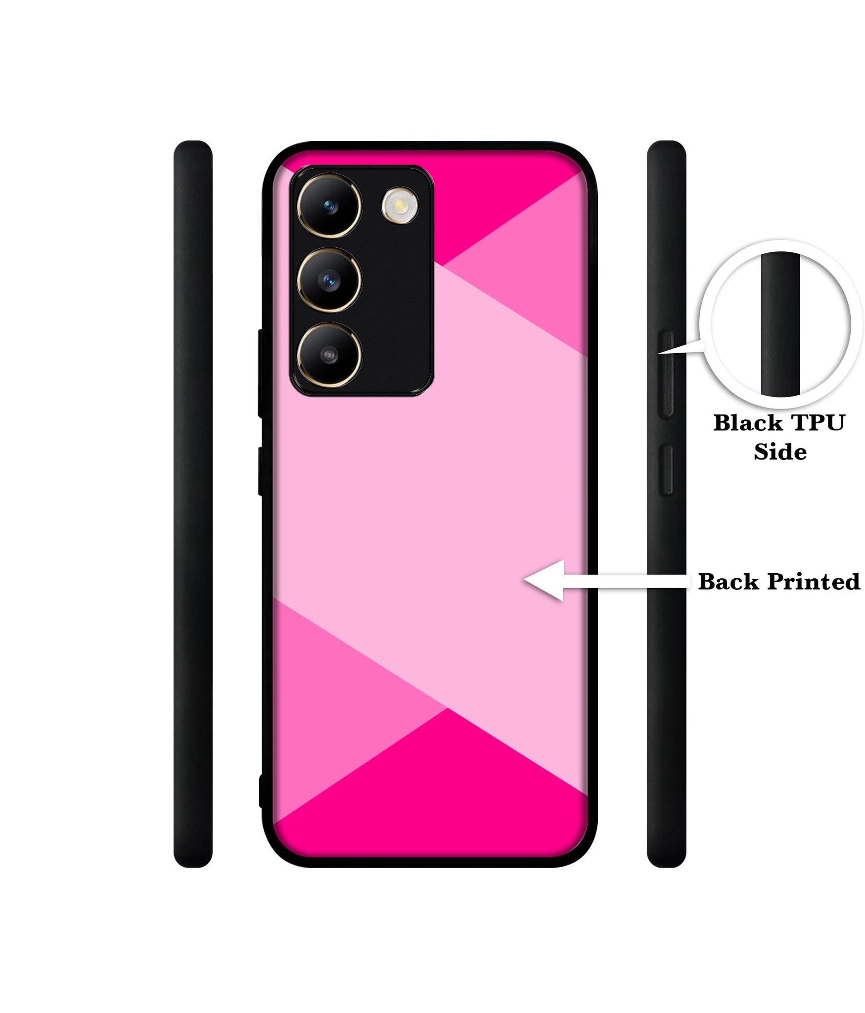 Pink Cross Vector Design Designer 2D Printed Back Case Cover for Vivo Y200e 5G / T3 5G