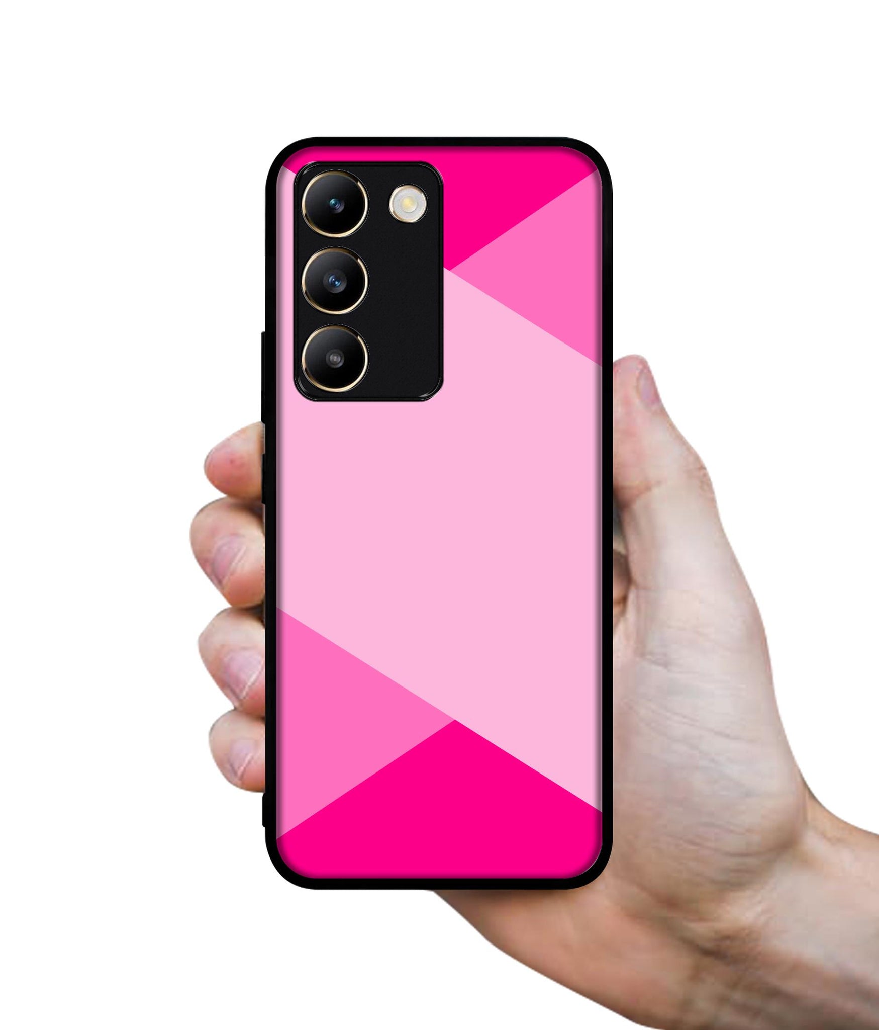 Pink Cross Vector Design Designer 2D Printed Back Case Cover for Vivo Y200e 5G / T3 5G