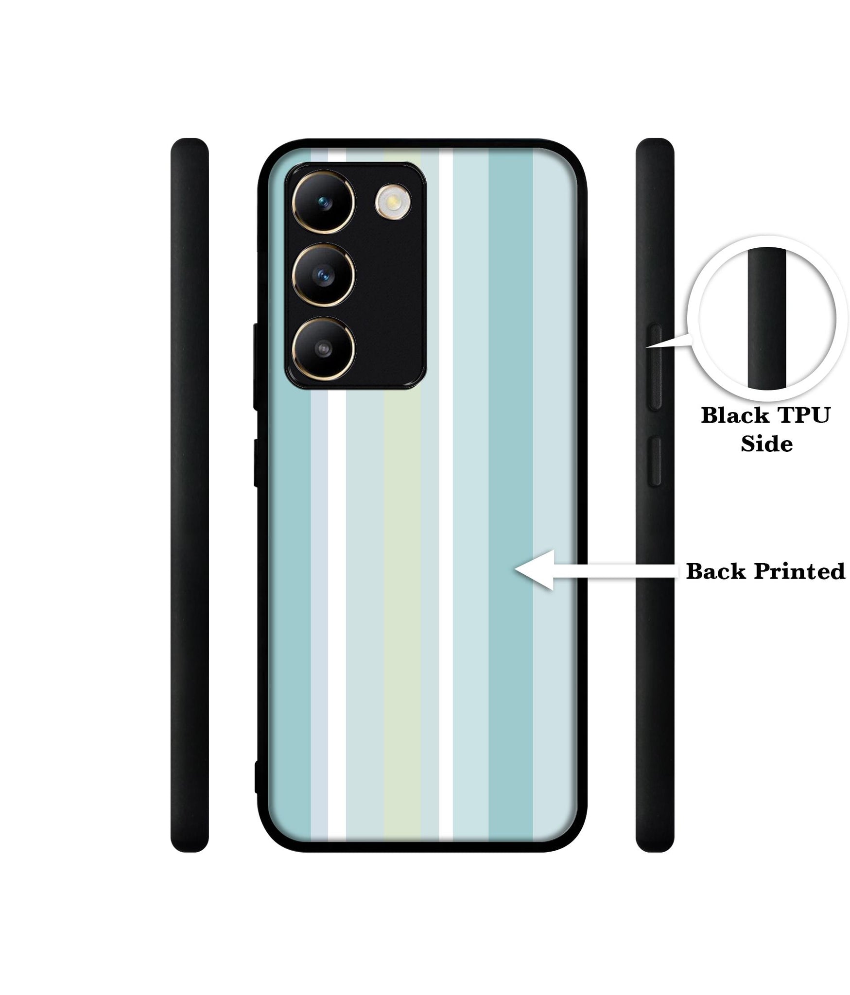 Light Green Stripes Design Designer 2D Printed Back Case Cover for Vivo Y200e 5G / T3 5G