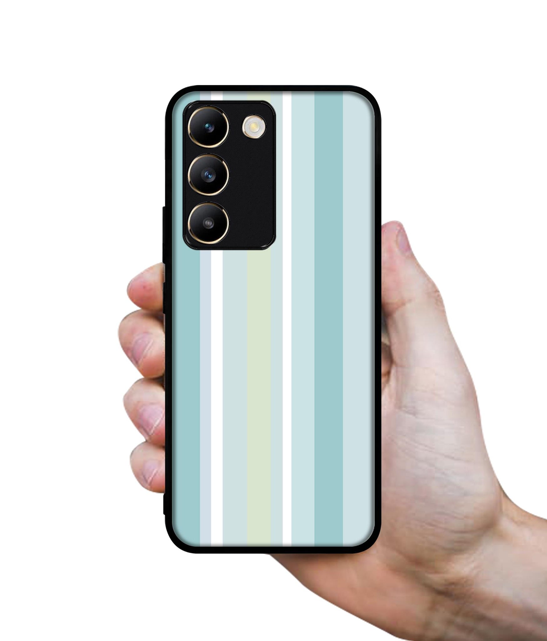 Light Green Stripes Design Designer 2D Printed Back Case Cover for Vivo Y200e 5G / T3 5G