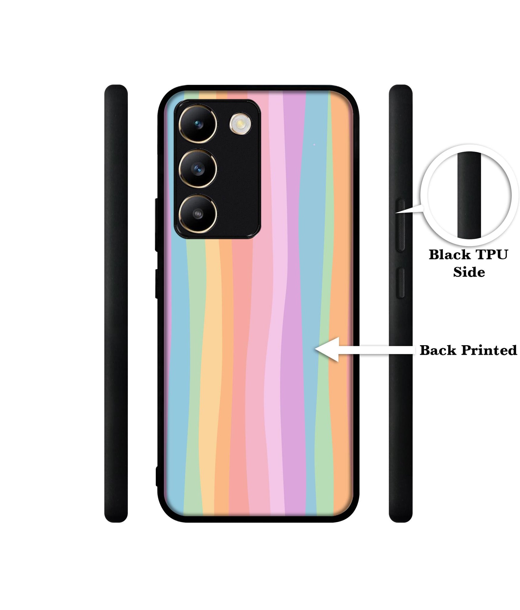 Cool Rainbow Design Designer 2D Printed Back Case Cover for Vivo Y200e 5G / T3 5G