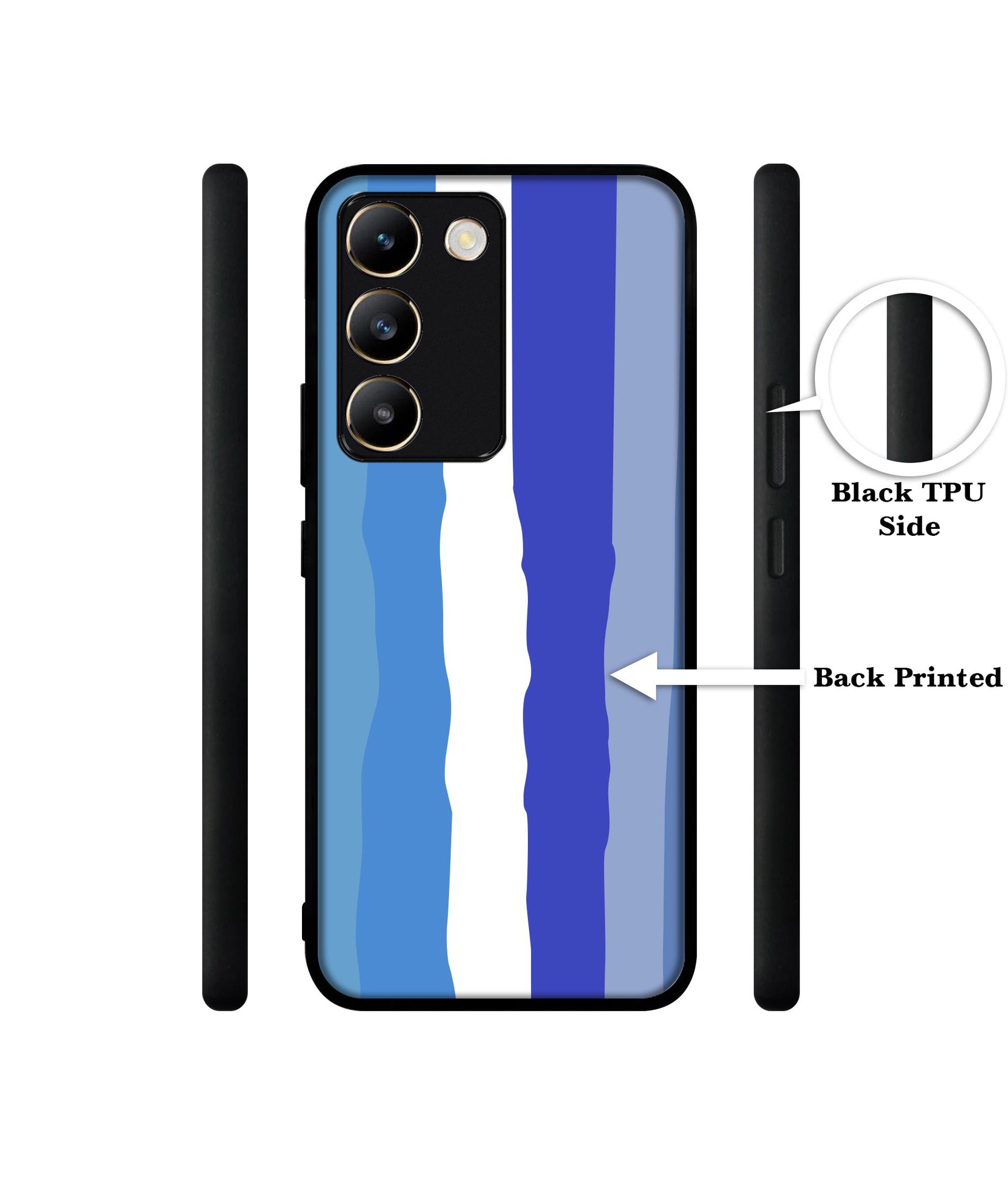Blue Stripes Rainbow Design Designer 2D Printed Back Case Cover for Vivo Y200e 5G / T3 5G