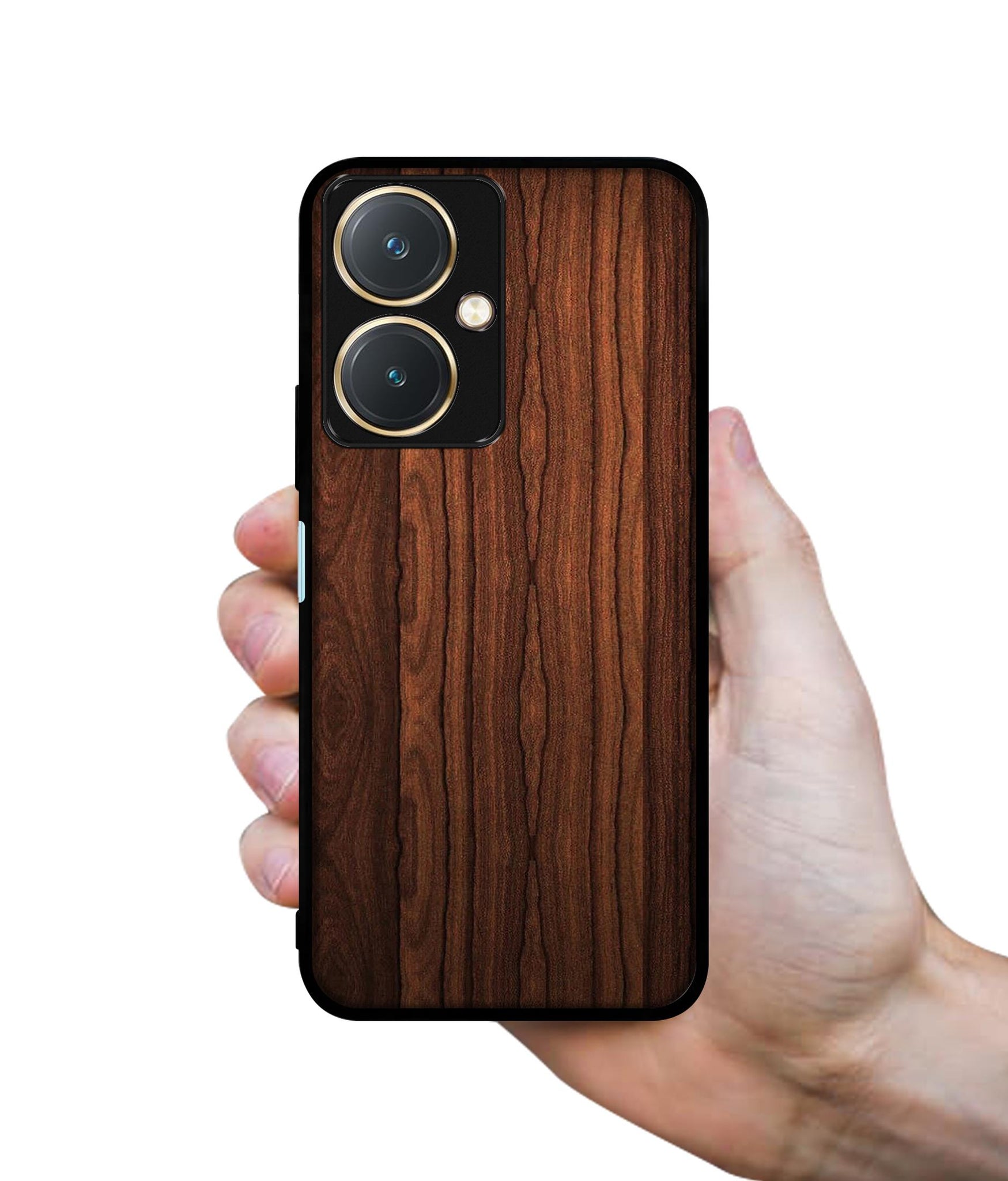 Brown Wooden Texture Design Designer 2D Printed Back Case Cover for Vivo Y27 4G