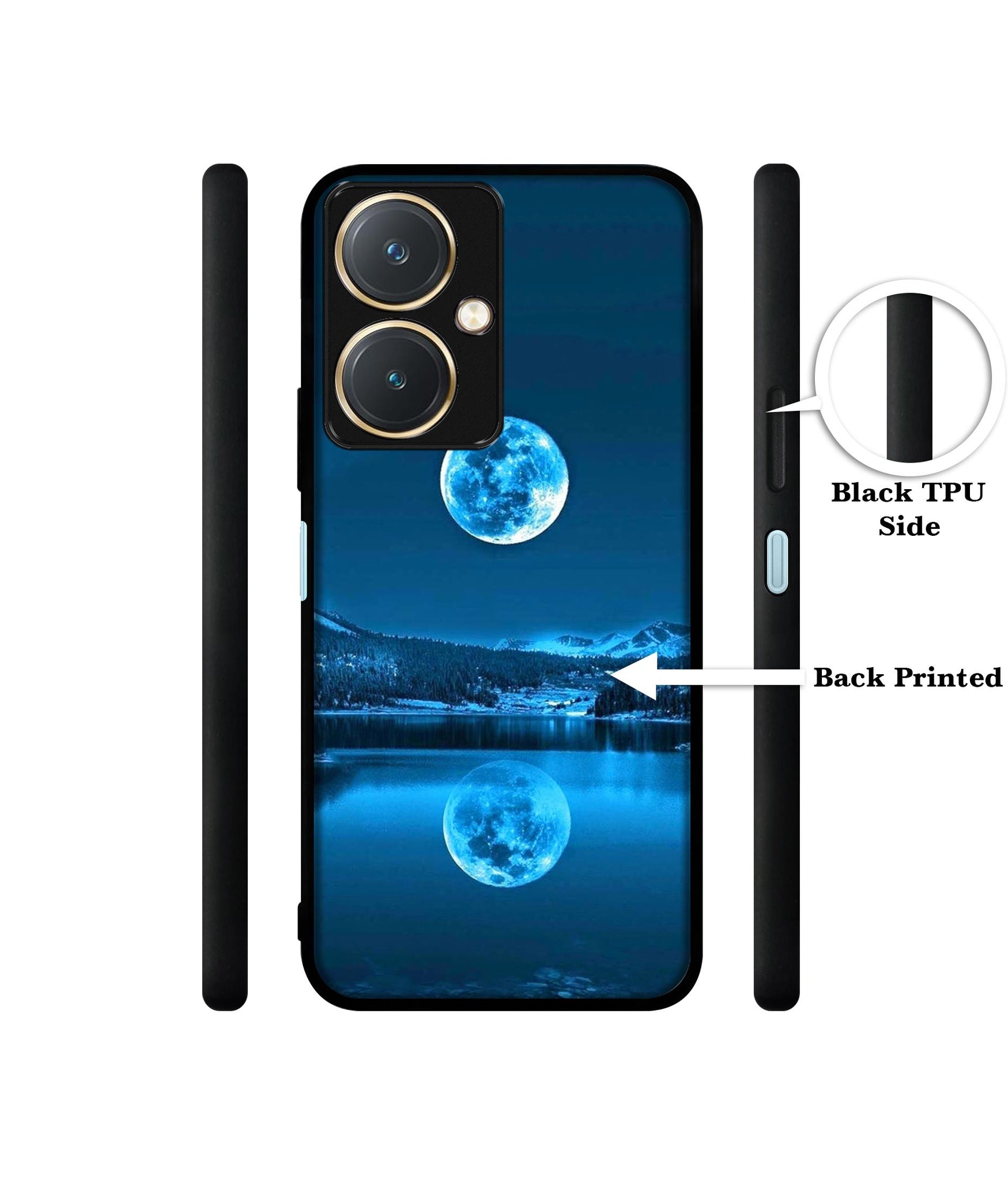Awesome Moon Design Designer 2D Printed Back Case Cover for Vivo Y27 4G
