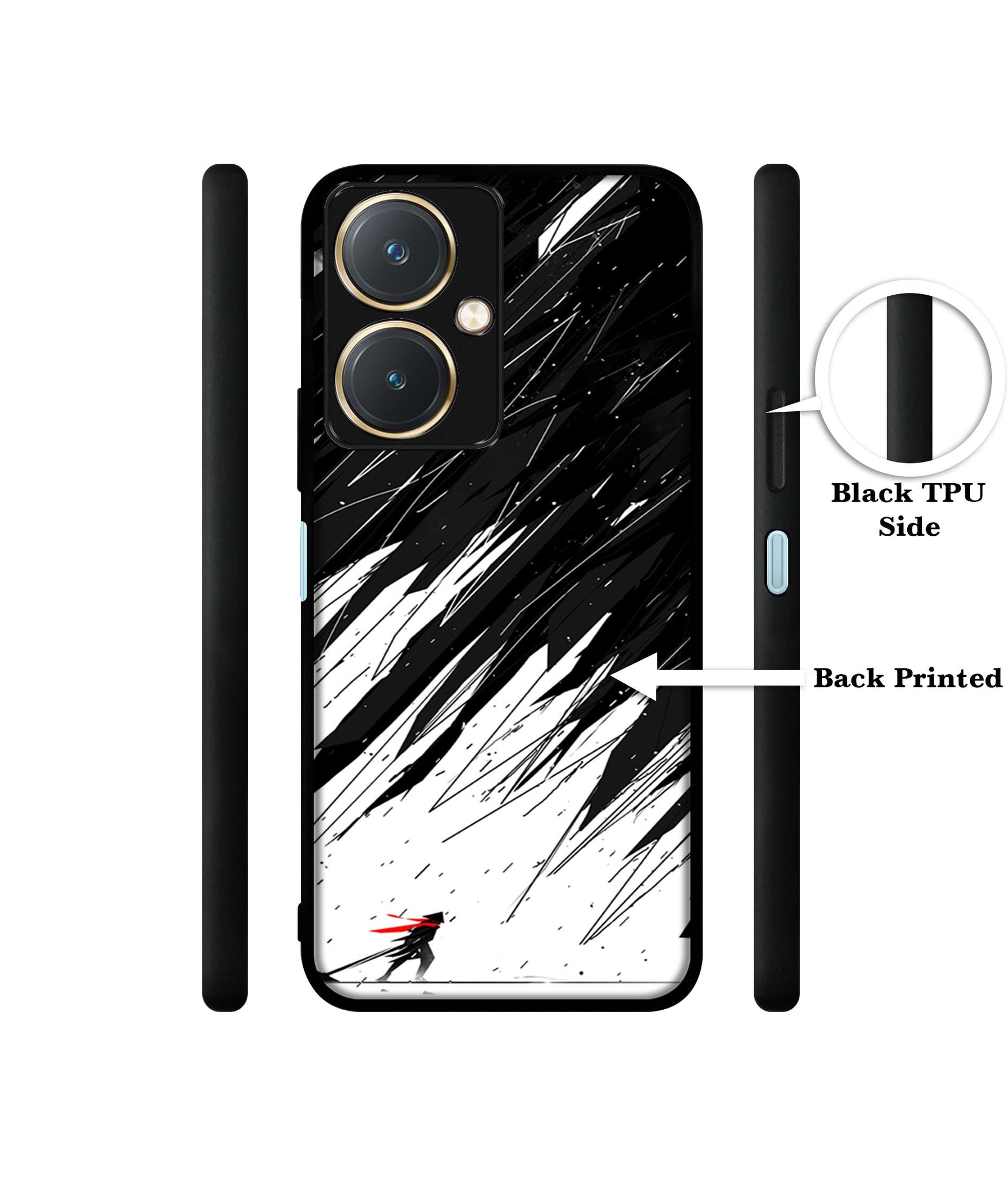 Geometric Strom Design Designer 2D Printed Back Case Cover for Vivo Y27 4G