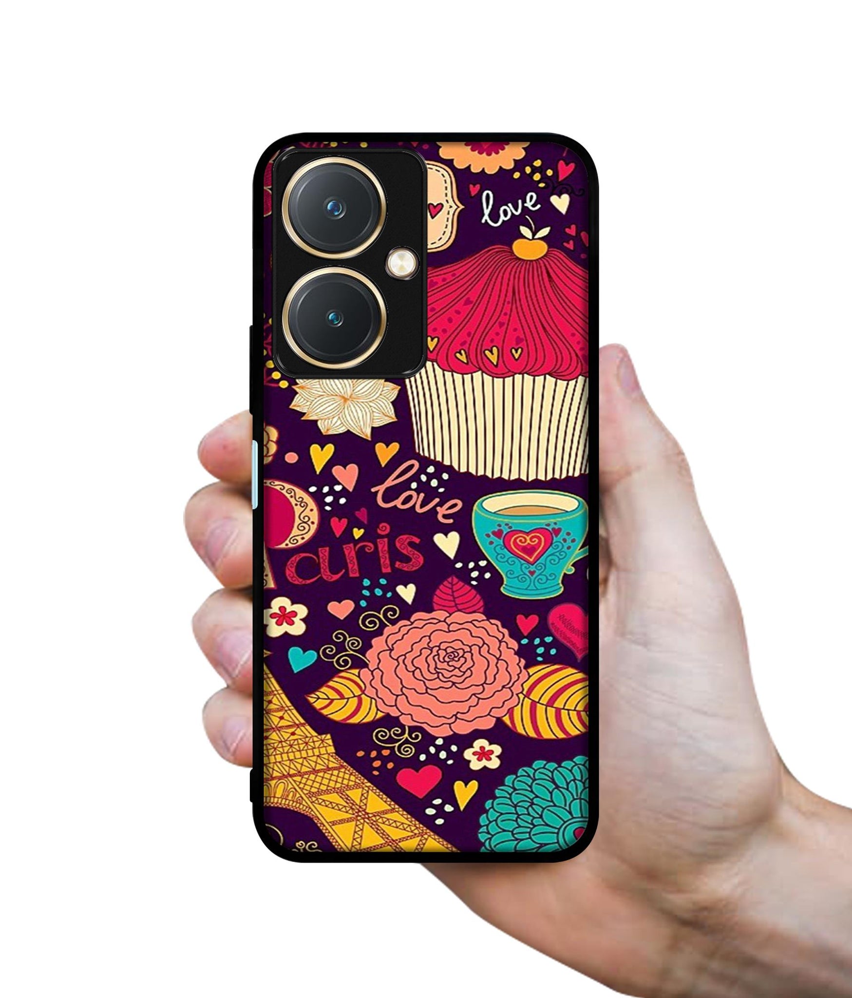 Paris Flower Love Design Designer 2D Printed Back Case Cover for Vivo Y27 4G