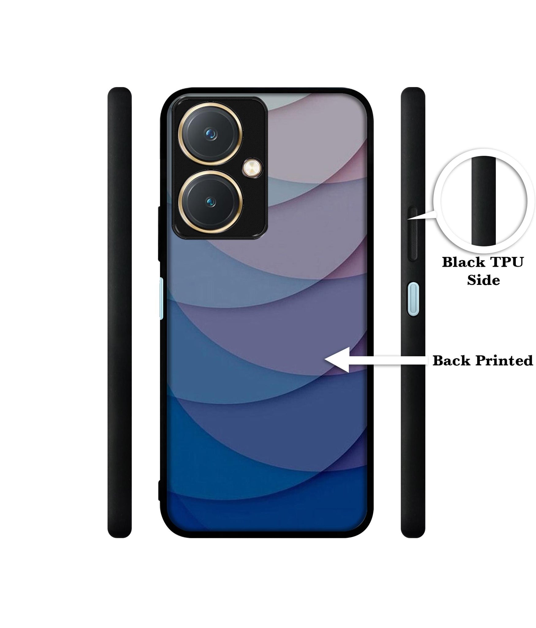 Waves Pattern Print Design Designer 2D Printed Back Case Cover for Vivo Y27 4G