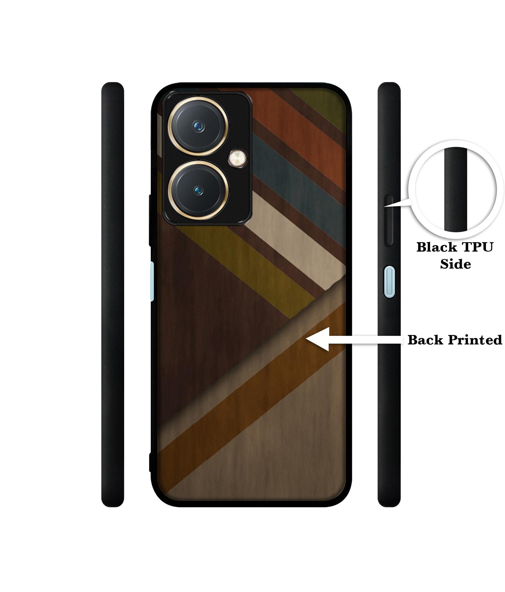 Colorful Wooden Pattern Design Designer 2D Printed Back Case Cover for Vivo Y27 4G
