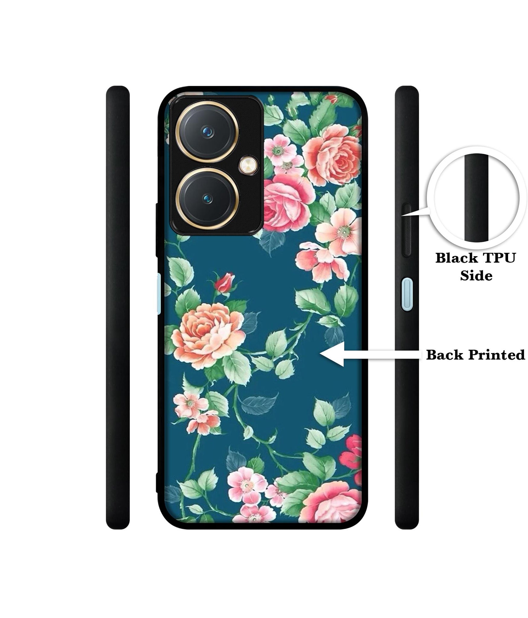 Vintage Floral Design Designer 2D Printed Back Case Cover for Vivo Y27 4G