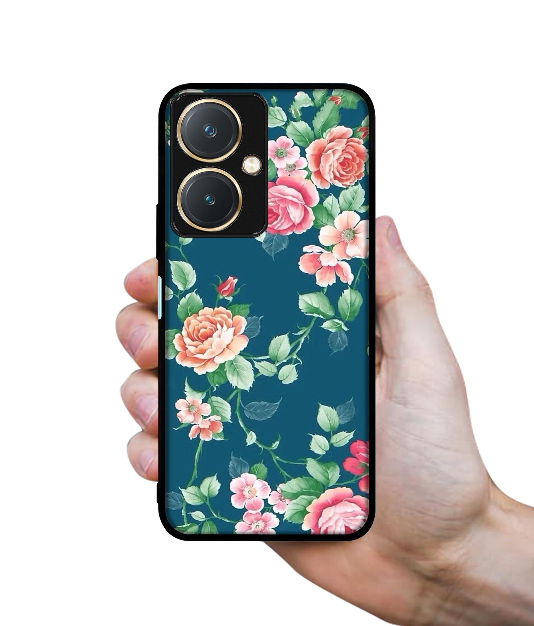 Vintage Floral Design Designer 2D Printed Back Case Cover for Vivo Y27 4G